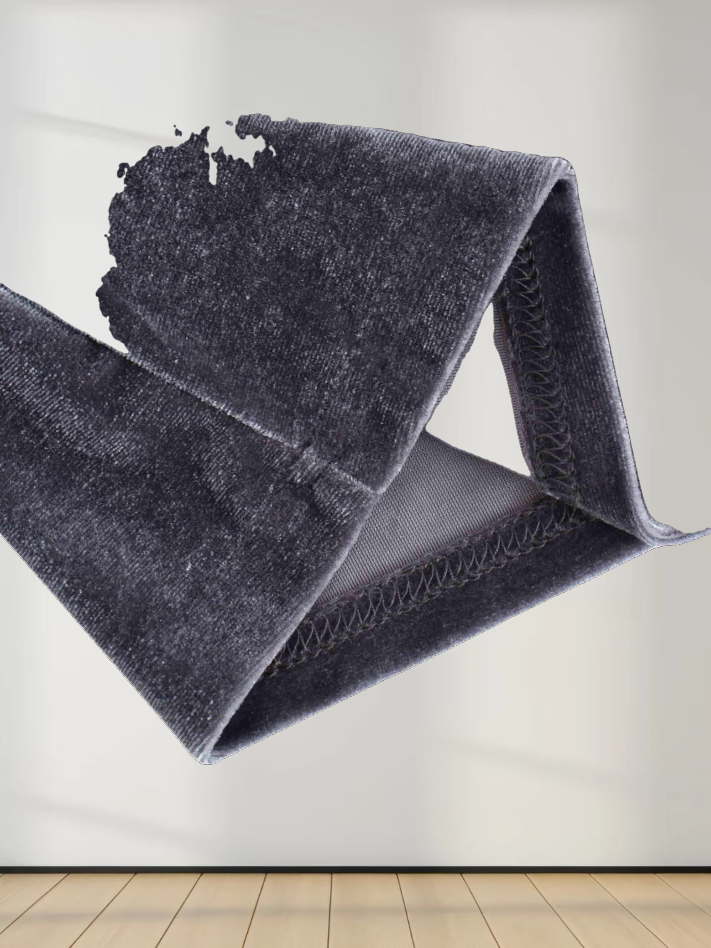 Velour Mock Neck Turtleneck-Grey