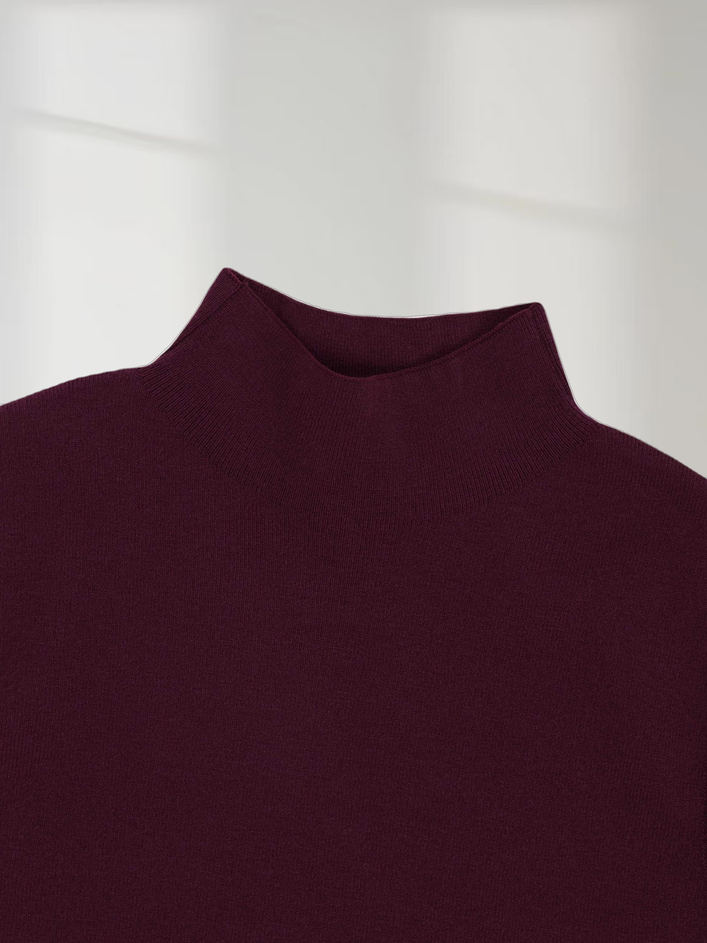 Sleeveless Mock Neck Sweater-Burgundy