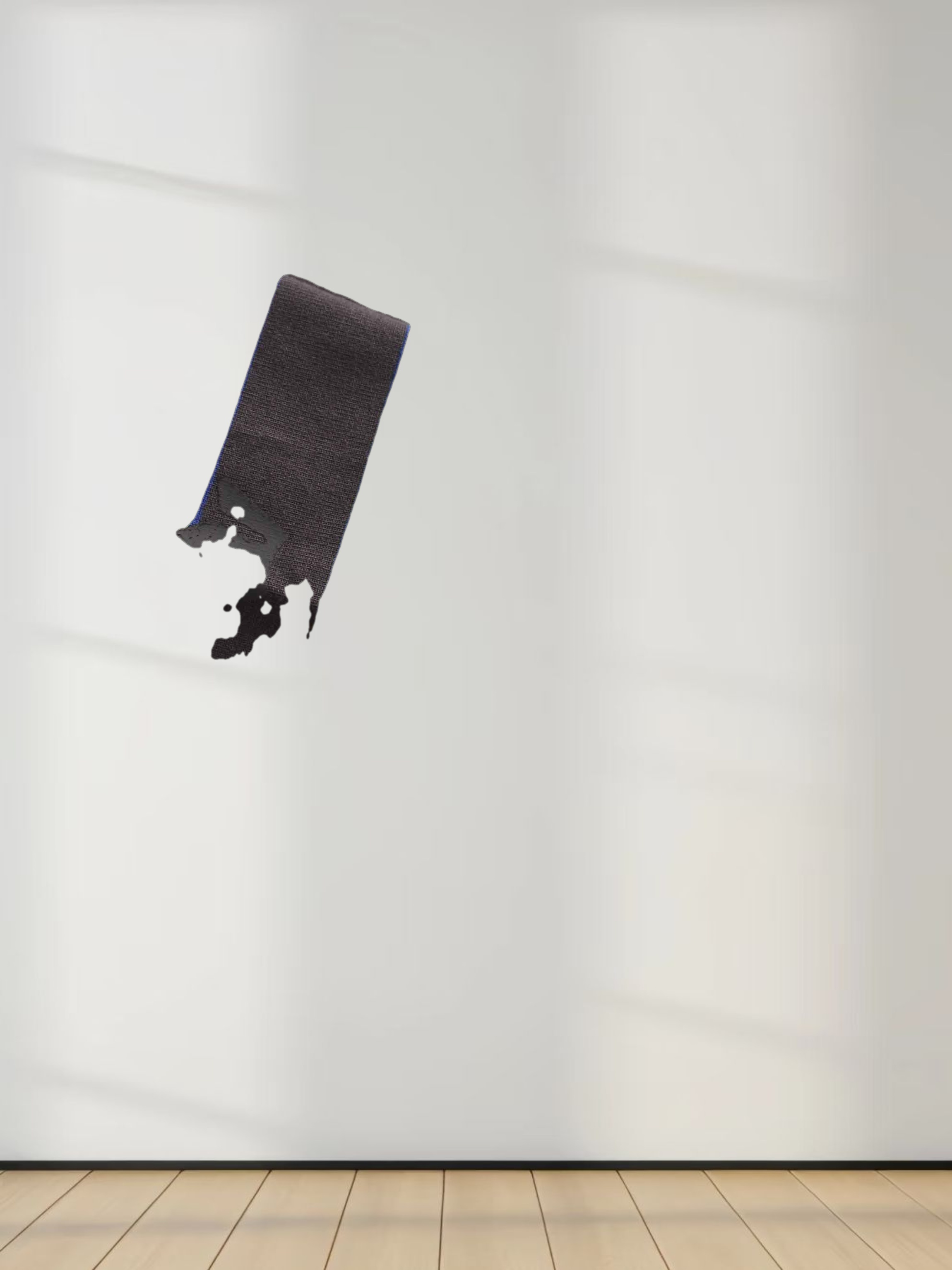 Flat Striped Crew Tee 3Q-Charcoal Grey/Neon Stripe