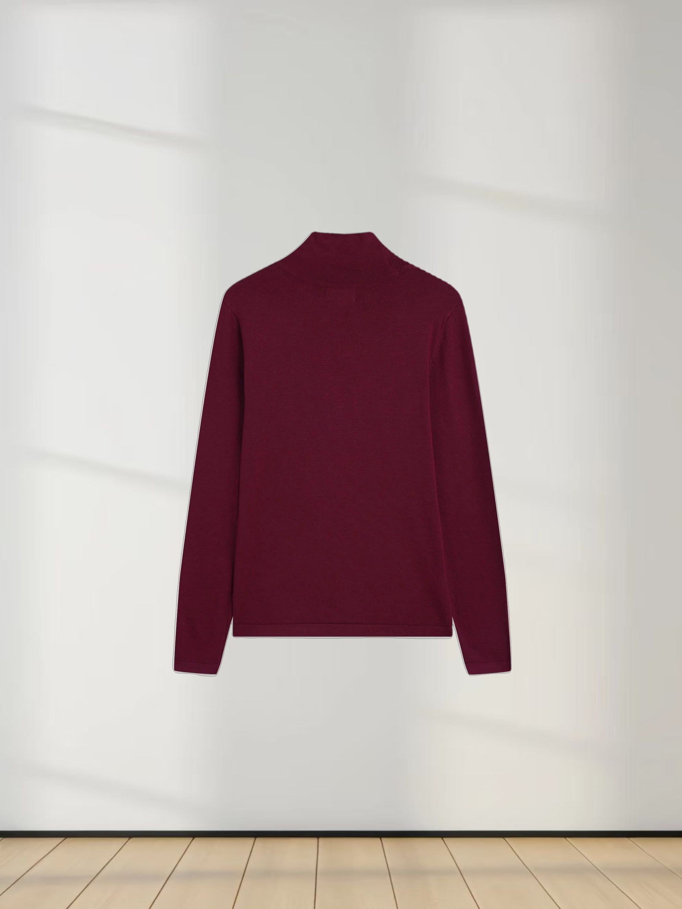 Knit Turtleneck-Burgundy