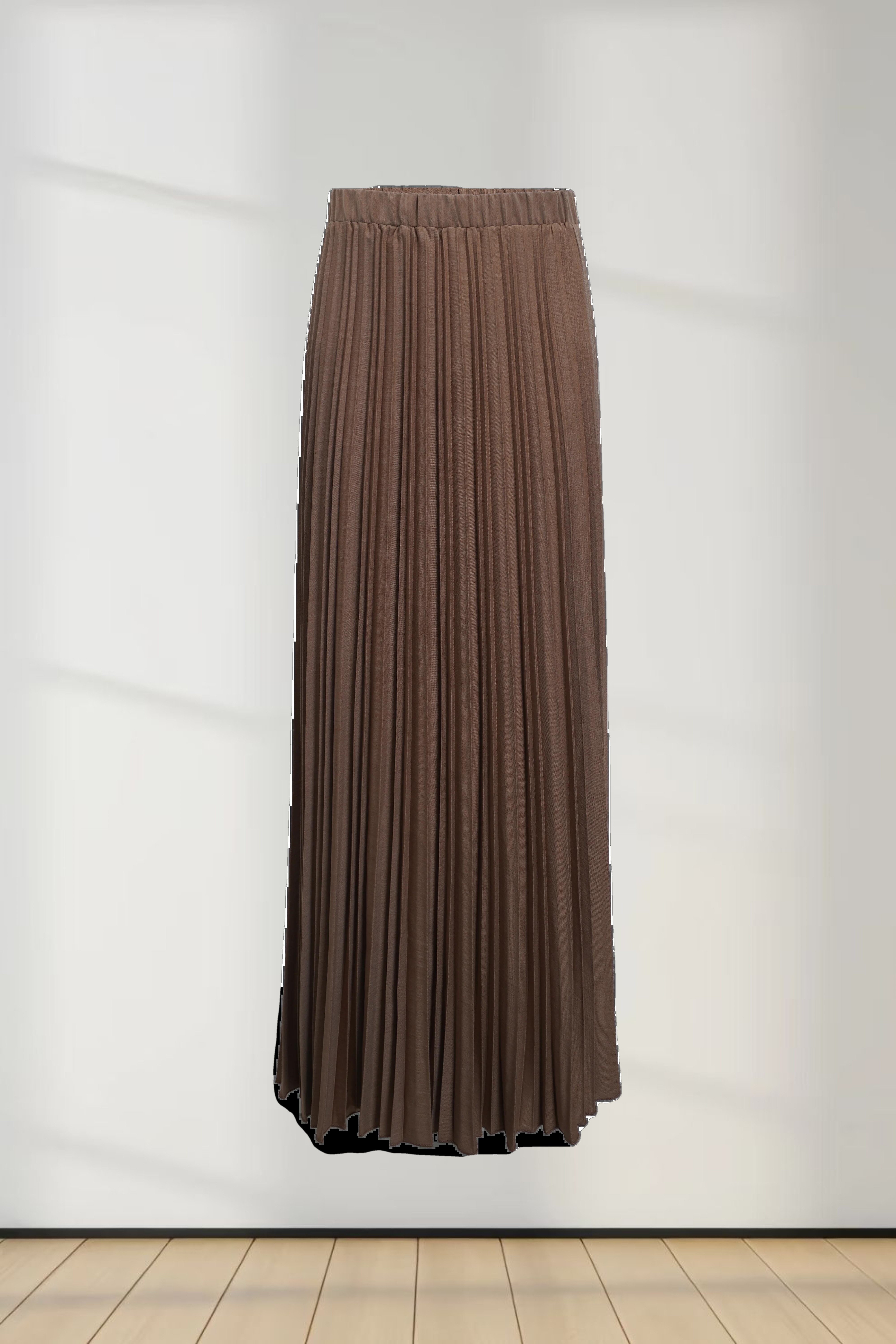 Mix Pleat Skirt-Camel