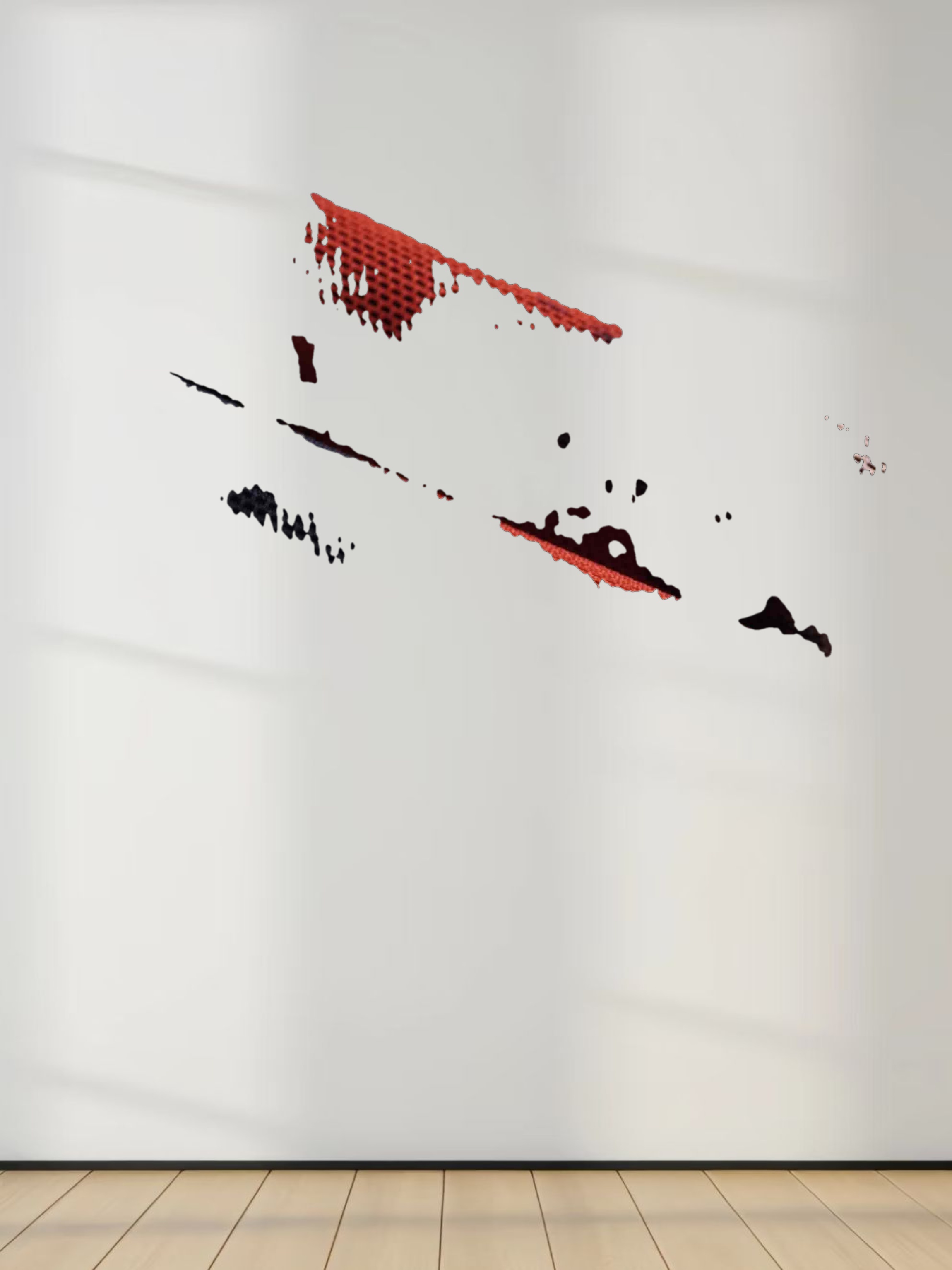 Printed Mesh Turtleneck-Marigold