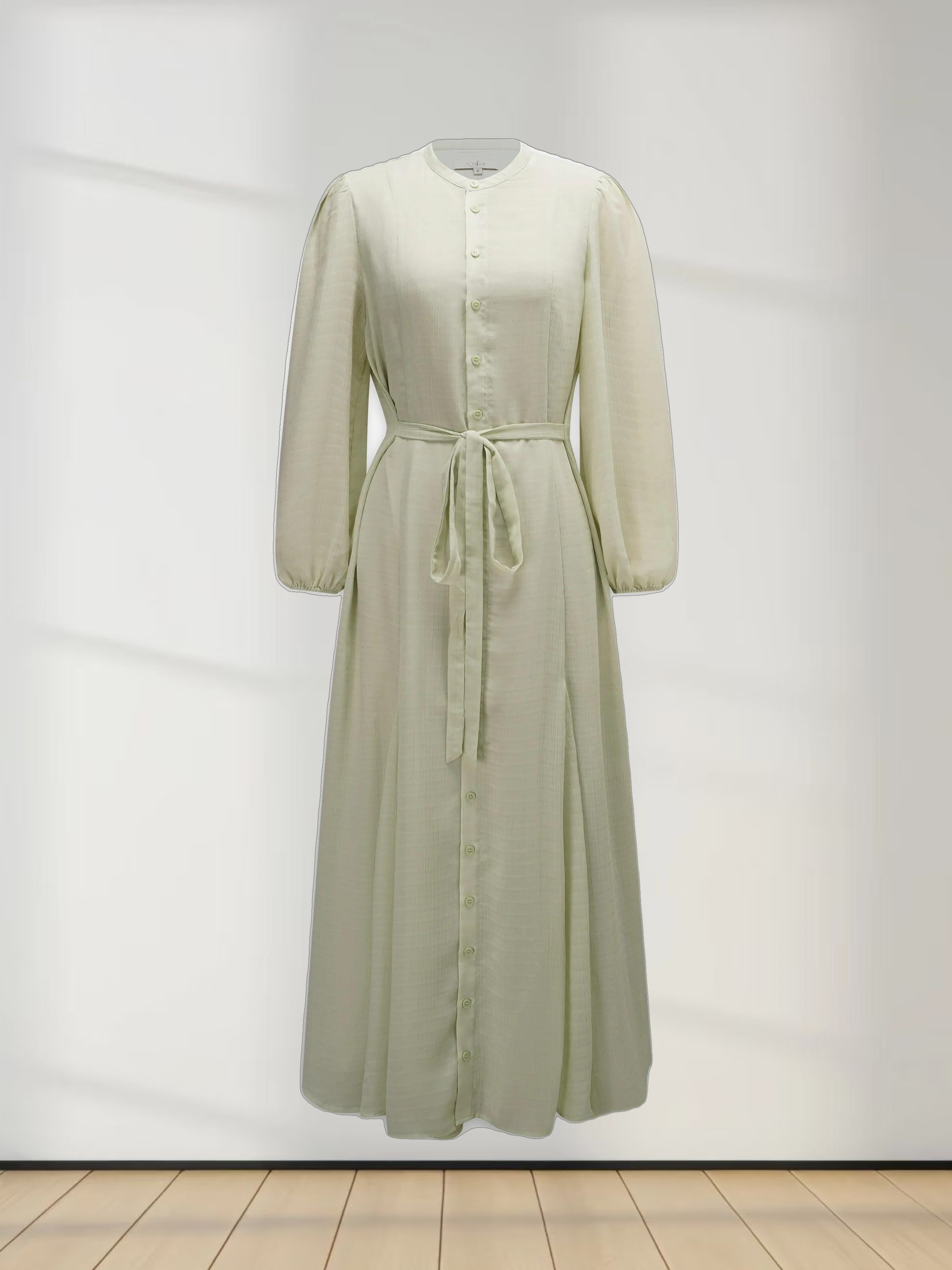A Line Shirtdress-Celery Crinkle
