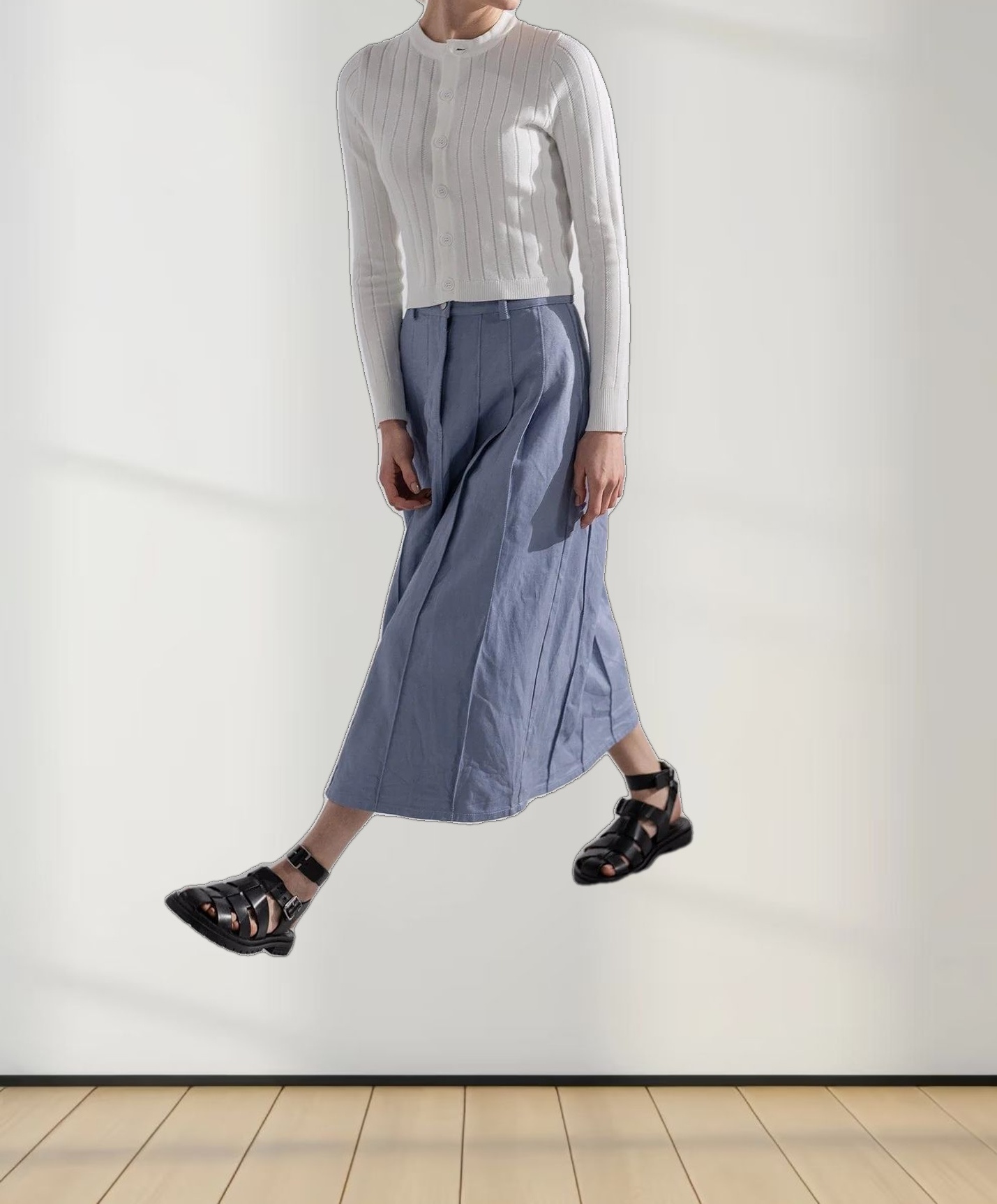 Silky Knit Cropped Cardigan-Ivory