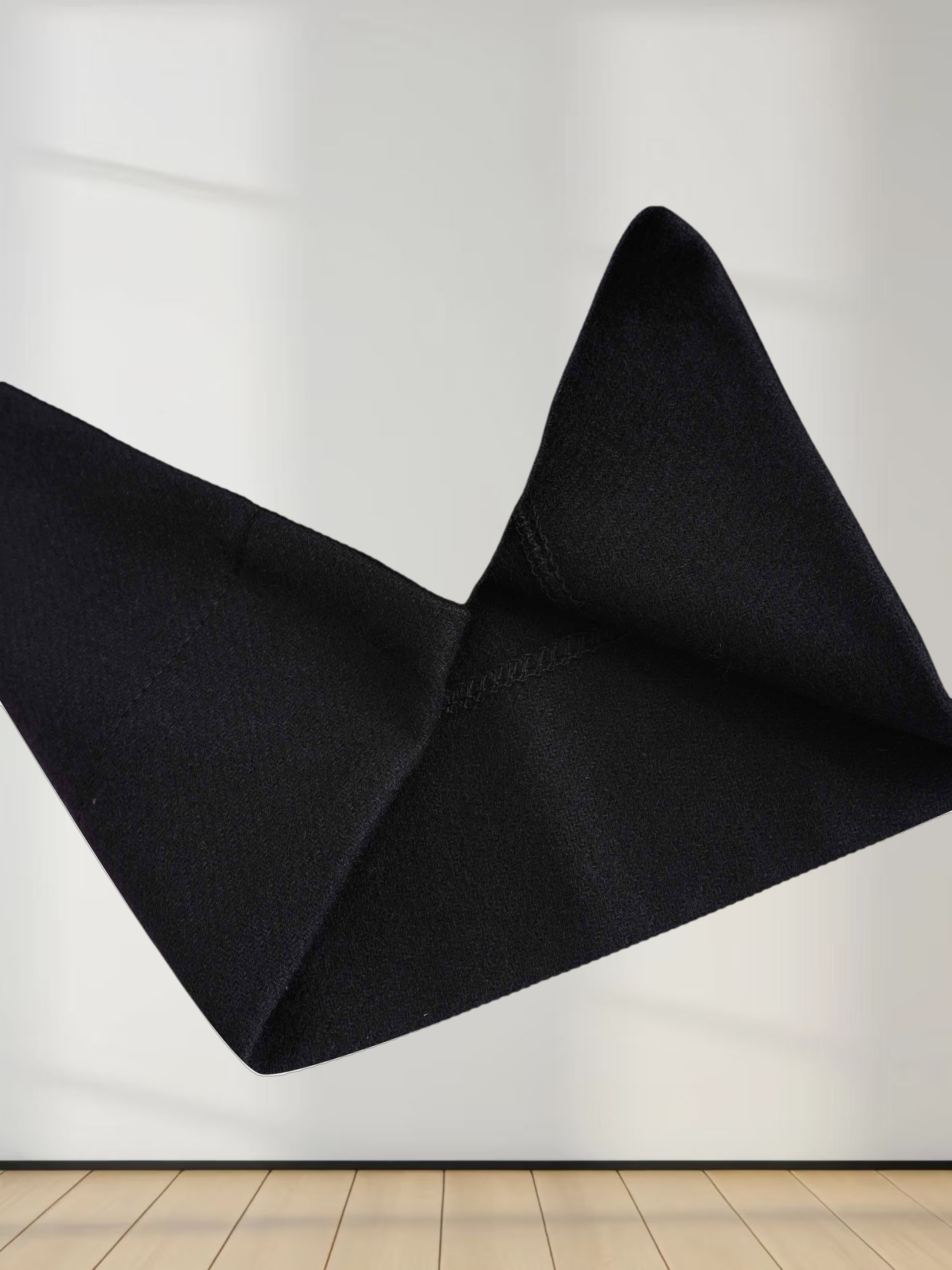 Basic Wool Blend Slip Dress-Black