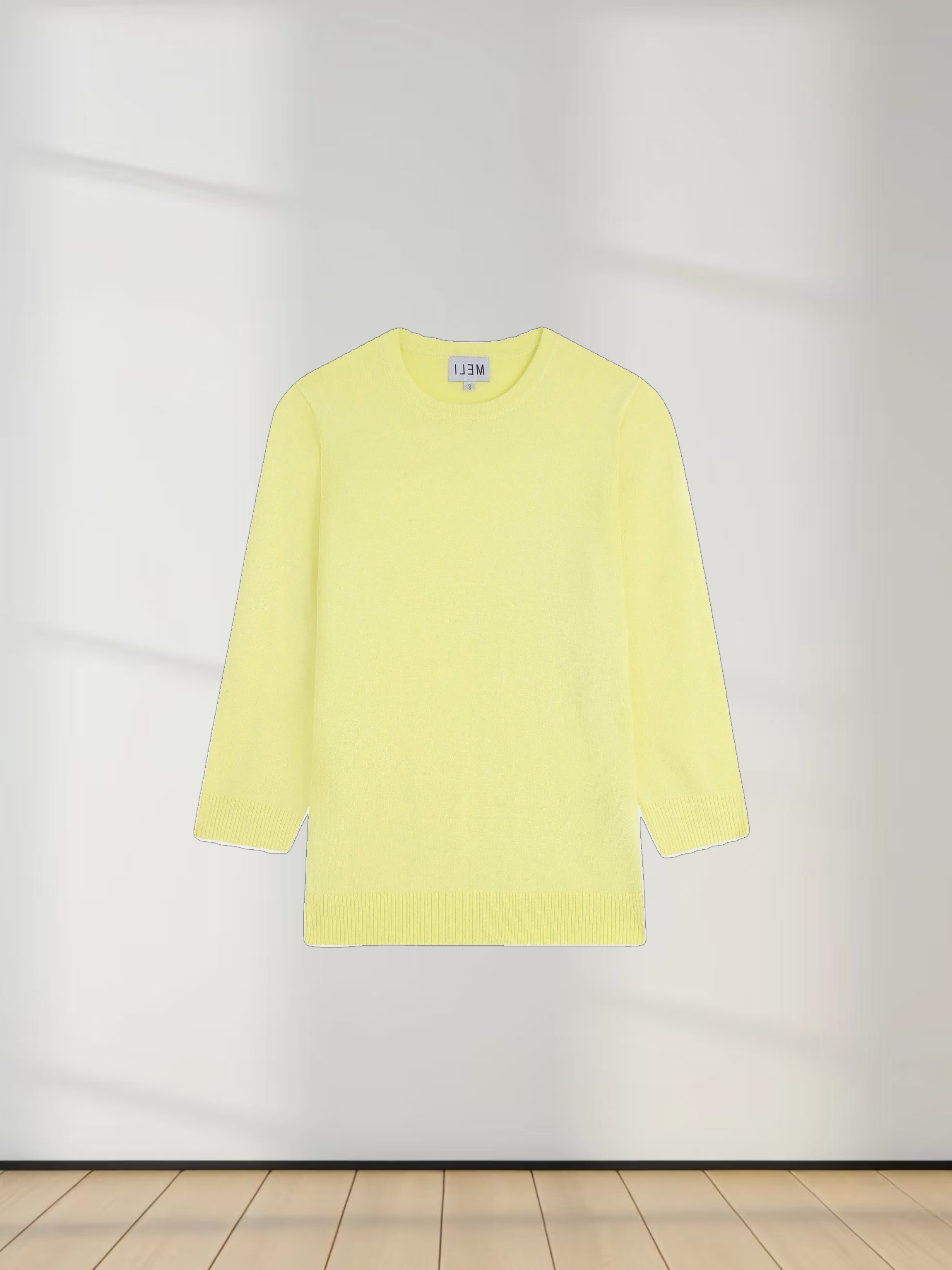 Basic Crew Sweater 3Q-Yellow