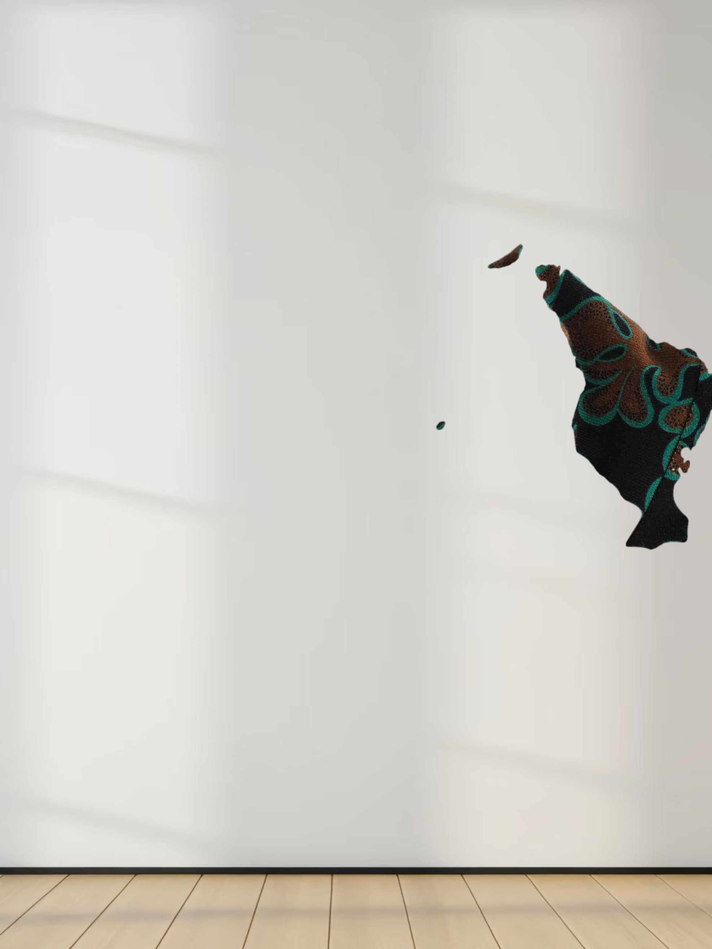 Printed Modal Turtleneck-Green/Brown Clover