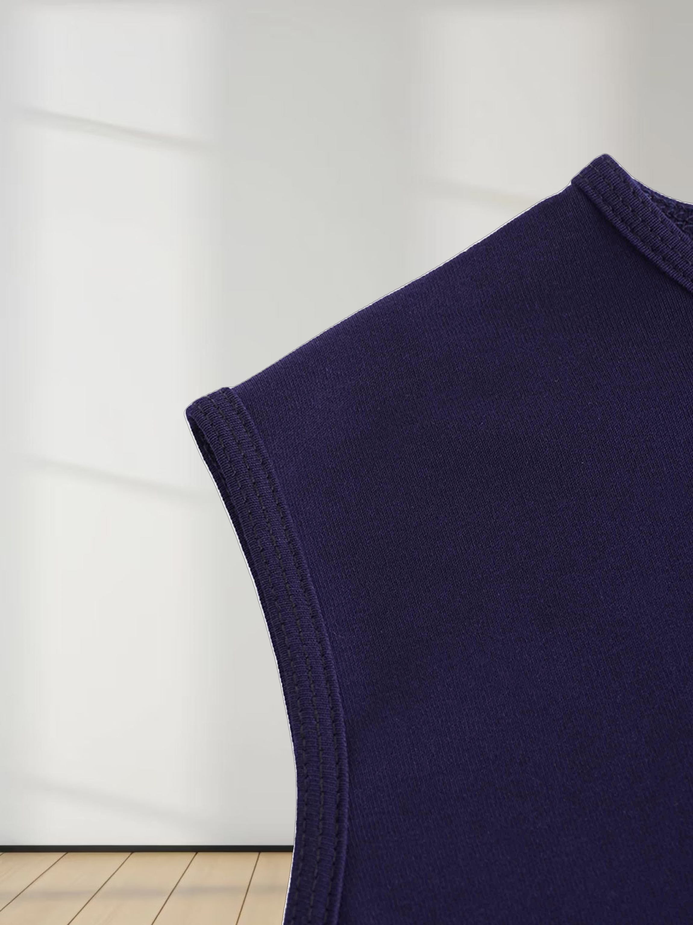 Basic T-Shirt Slip Dress-Navy