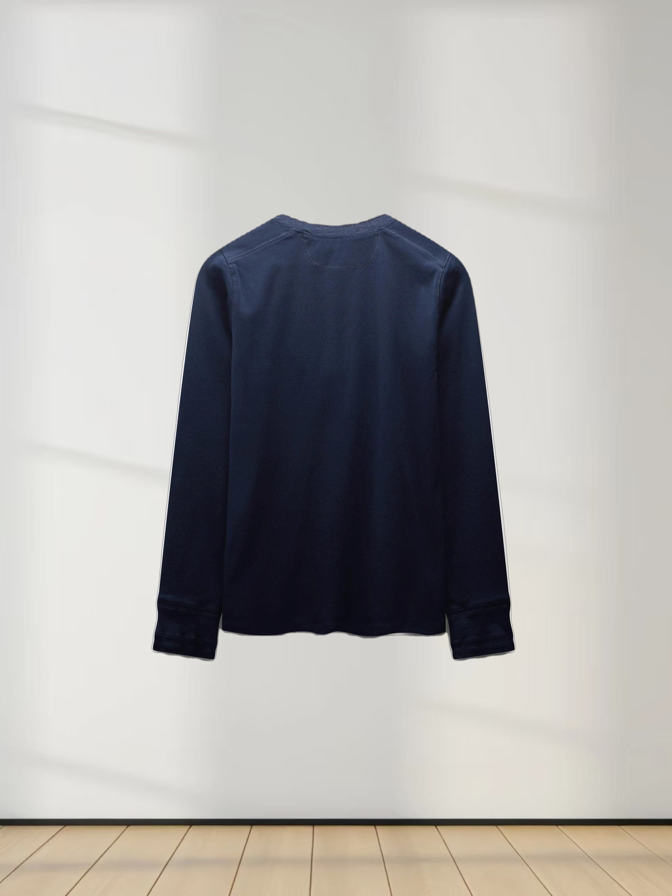Trim Detail Henley-Navy