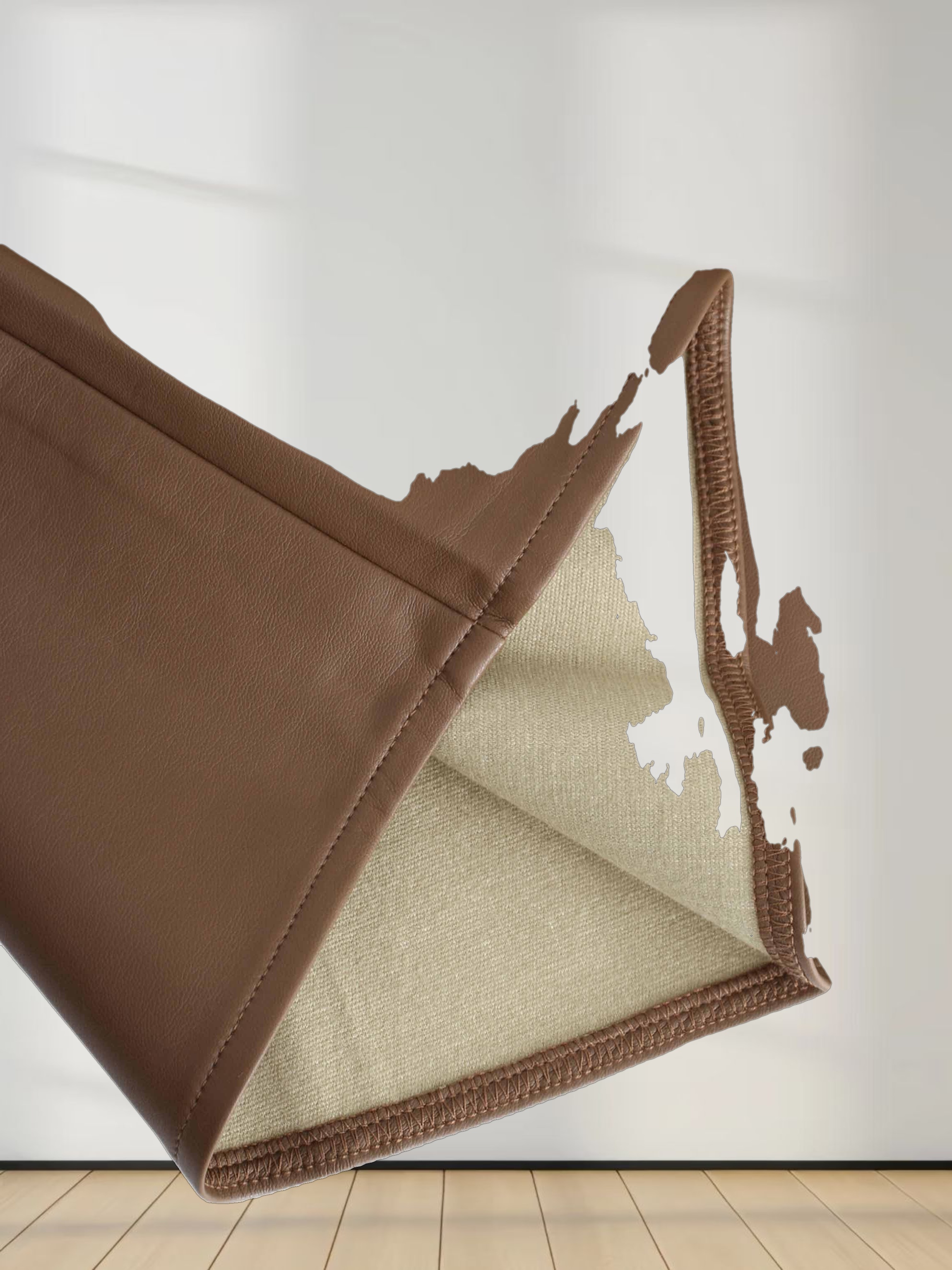 Leather A-Line Skirt-Olive