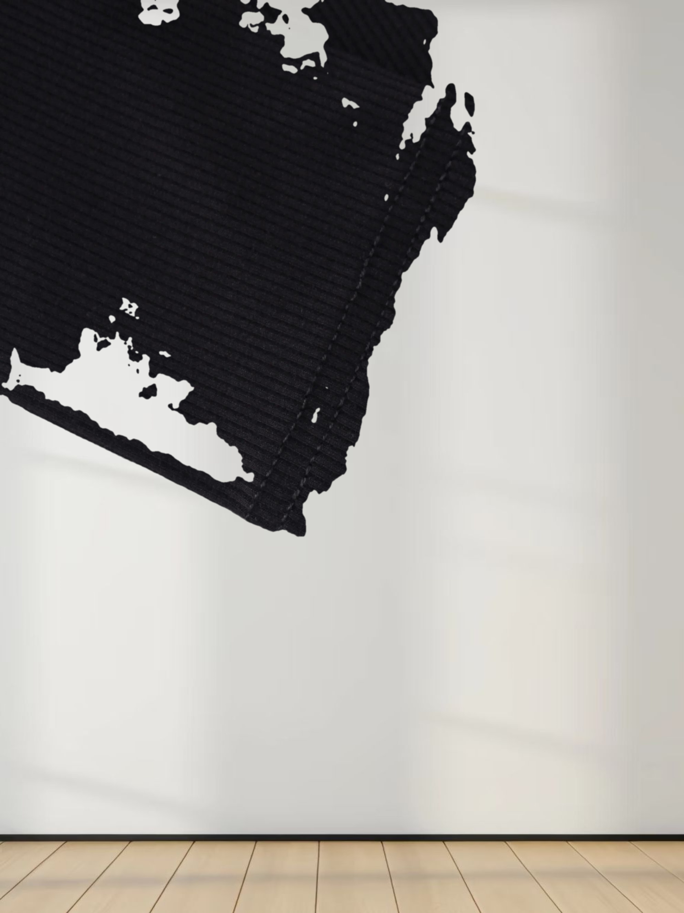 RIBBED HIGH V- LS-BLACK