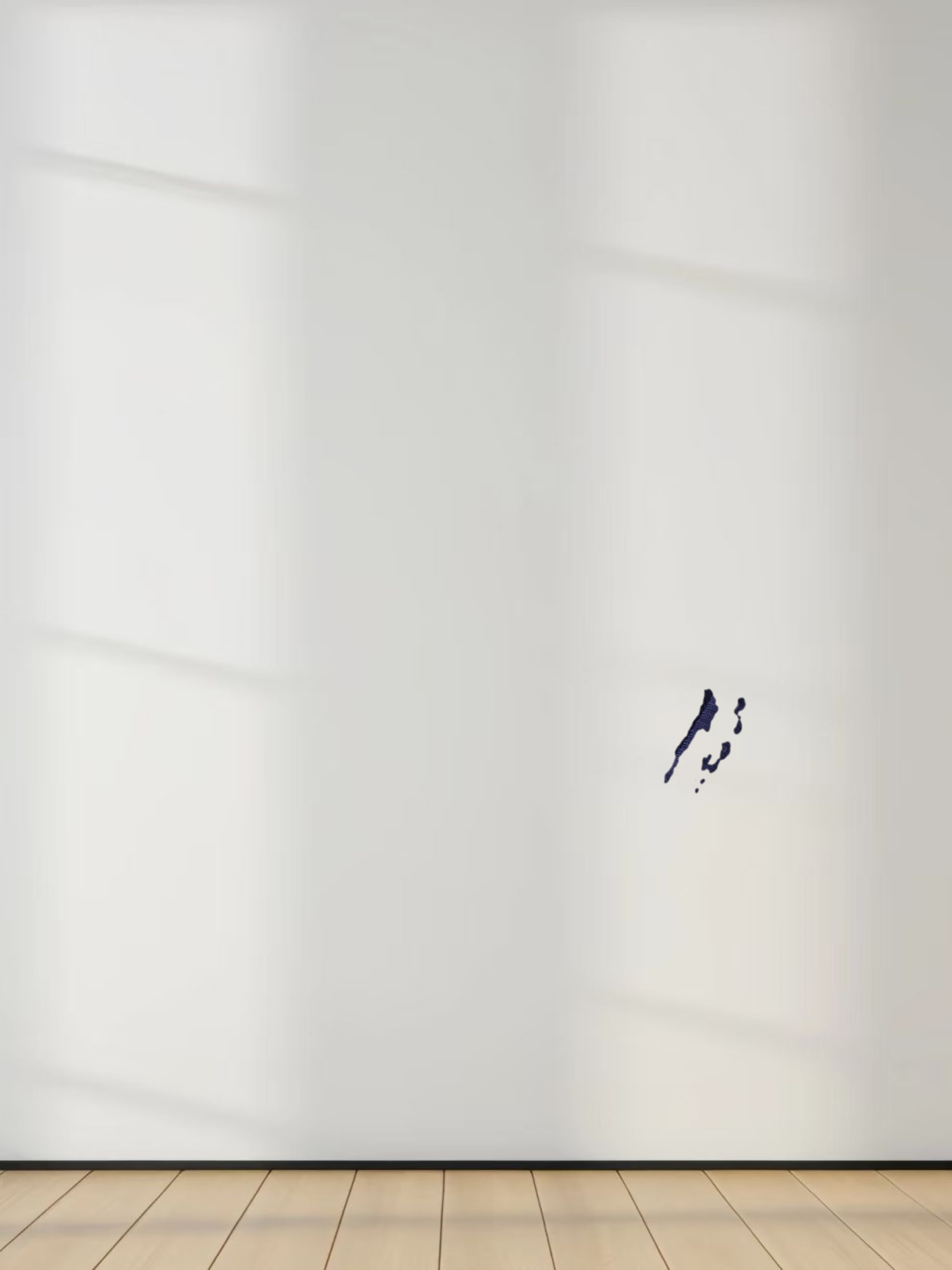 High V Ribbed Tee LS-Dark Navy