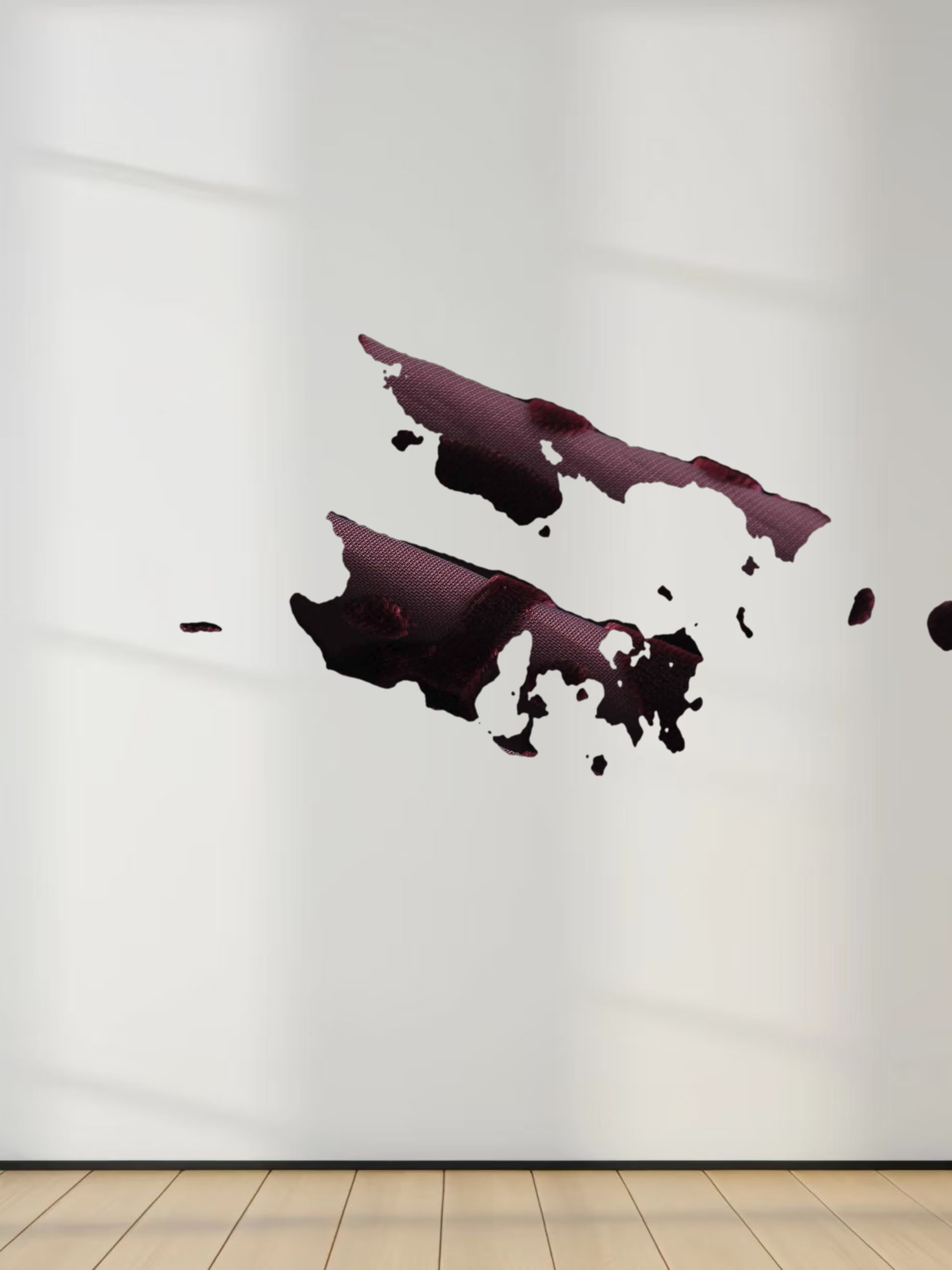 Waisted Yoke Dress-Burgundy Velvet Leaves