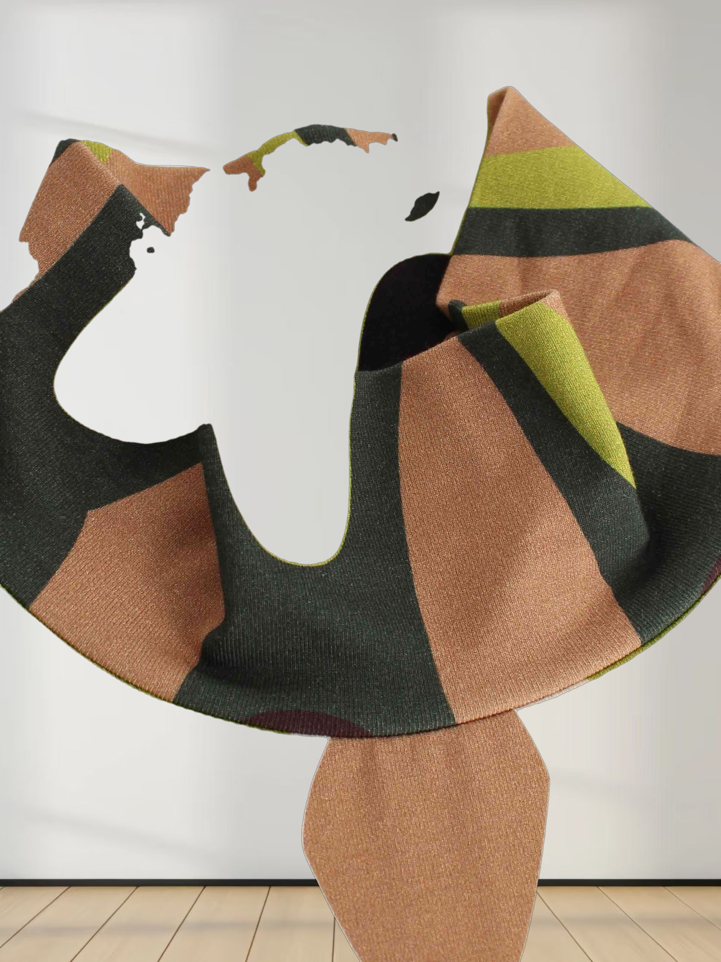 Printed Modal Turtleneck-Retro Swirl