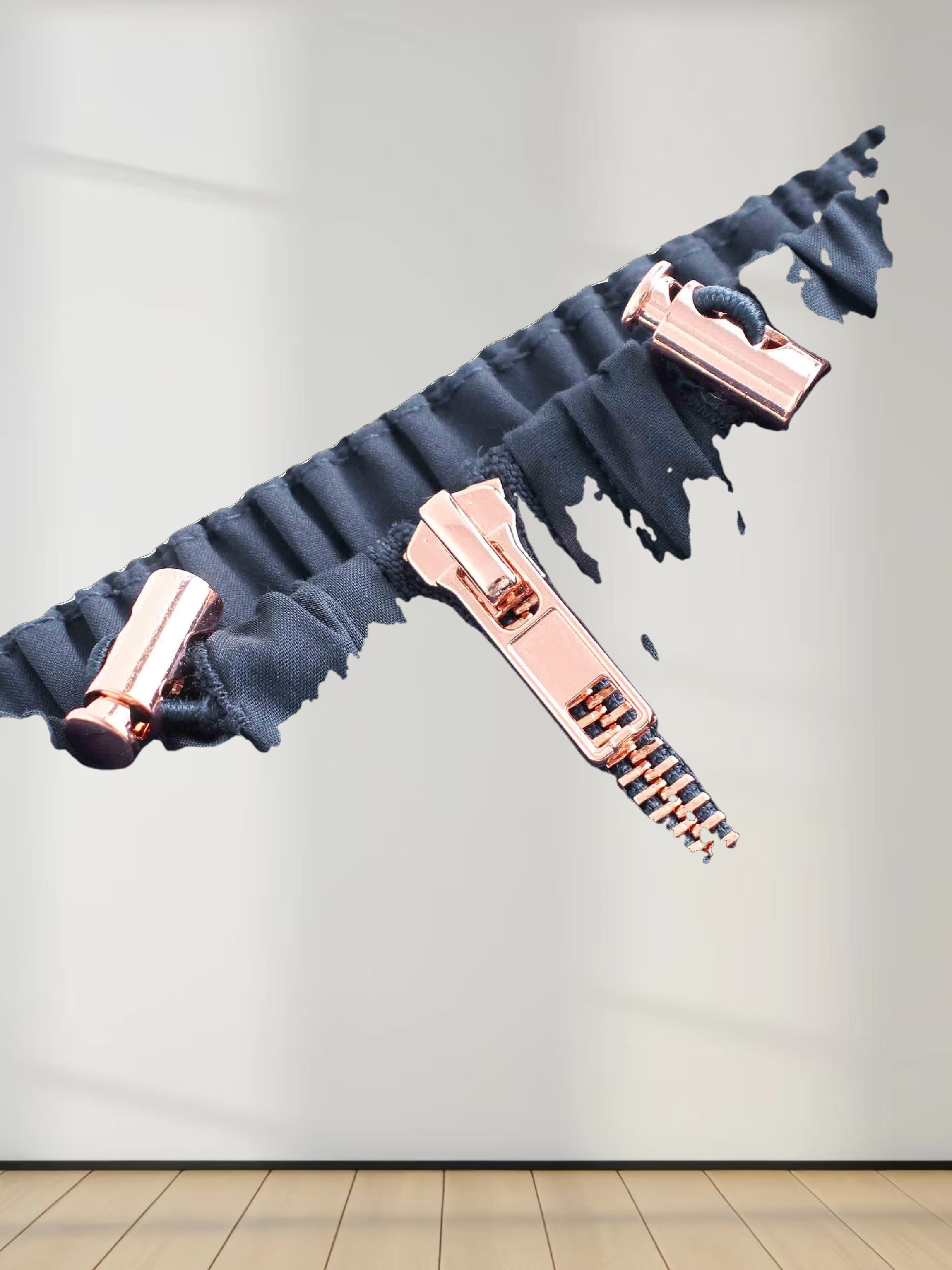 Front Zipper Cotton Circle Skirt-Navy