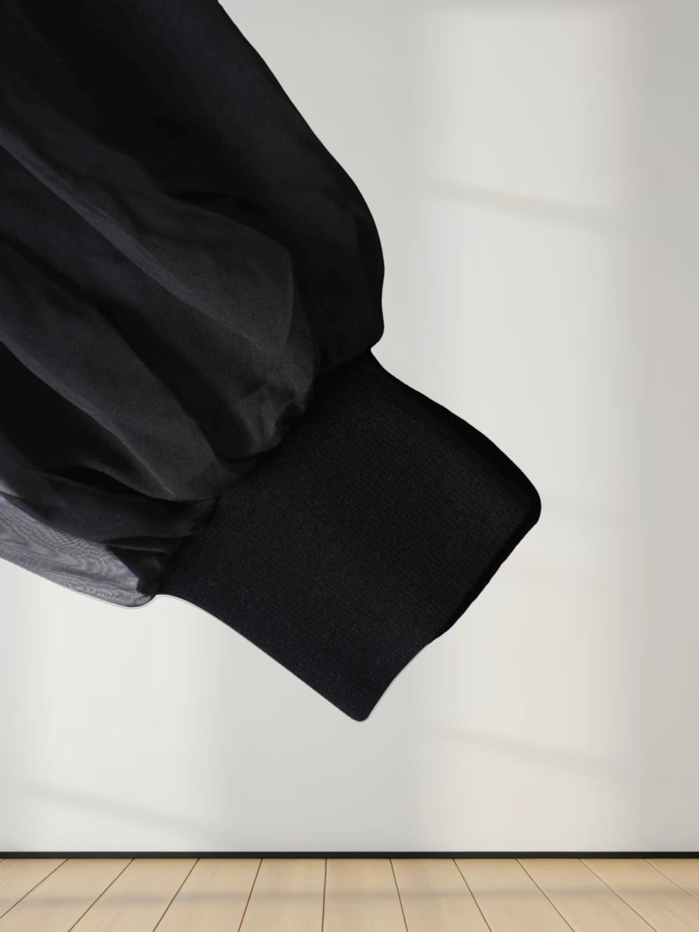 Melania Chiffon Sweater-Black