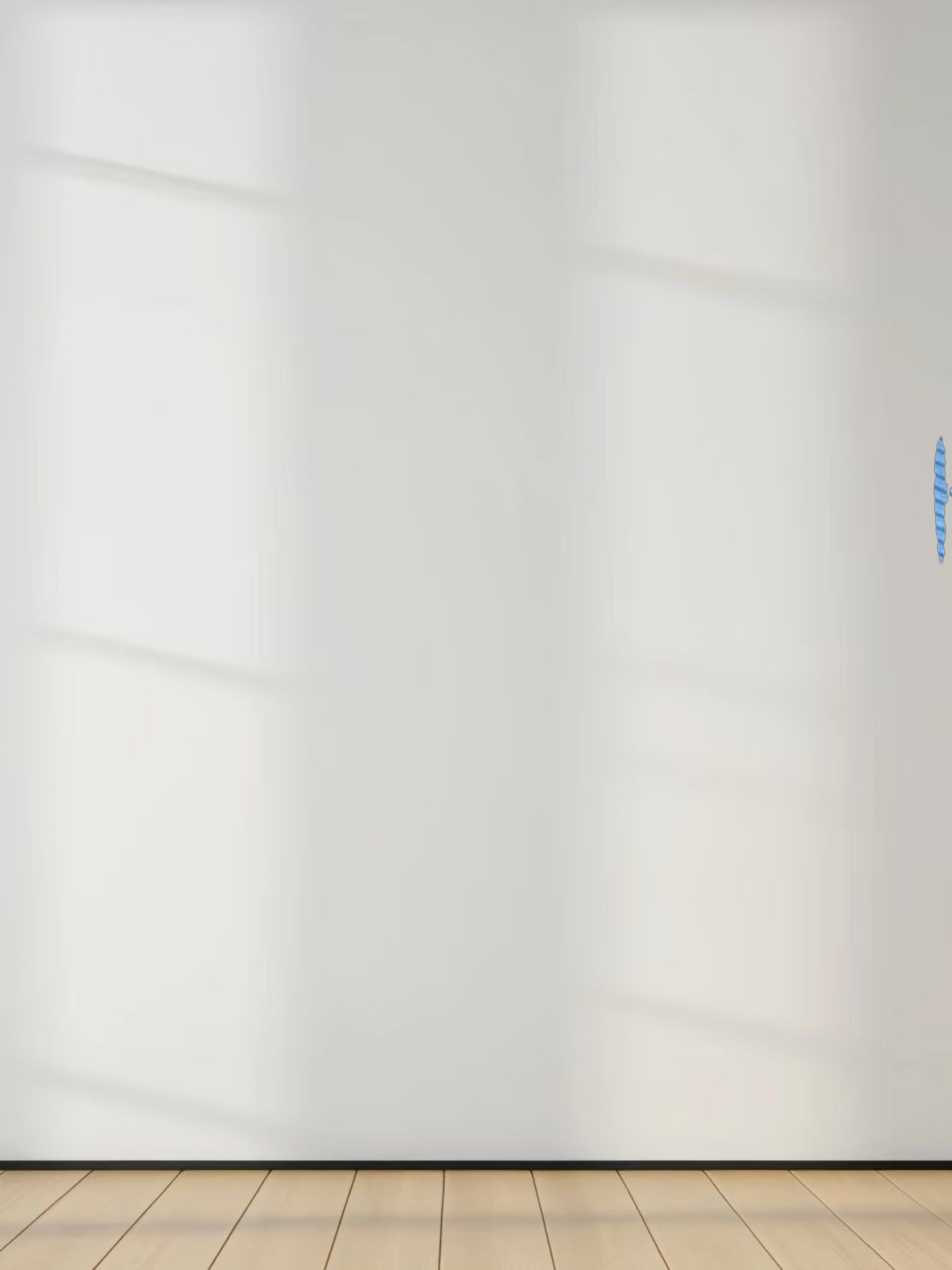 RIBBED HIGH V TEE LS-PERIWINKLE BLUE