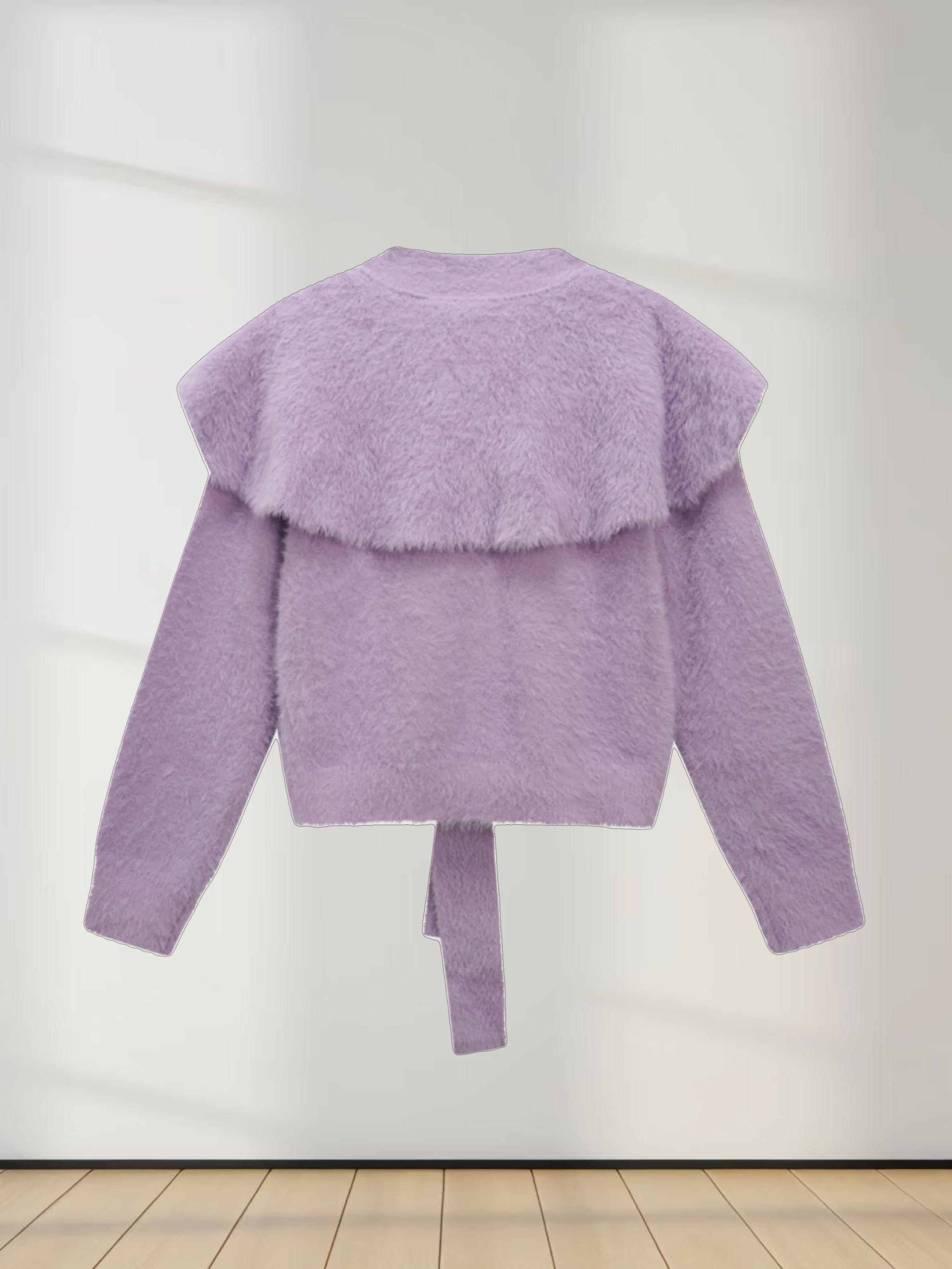 Mohair Shawl Collar Cardigan-Lavander