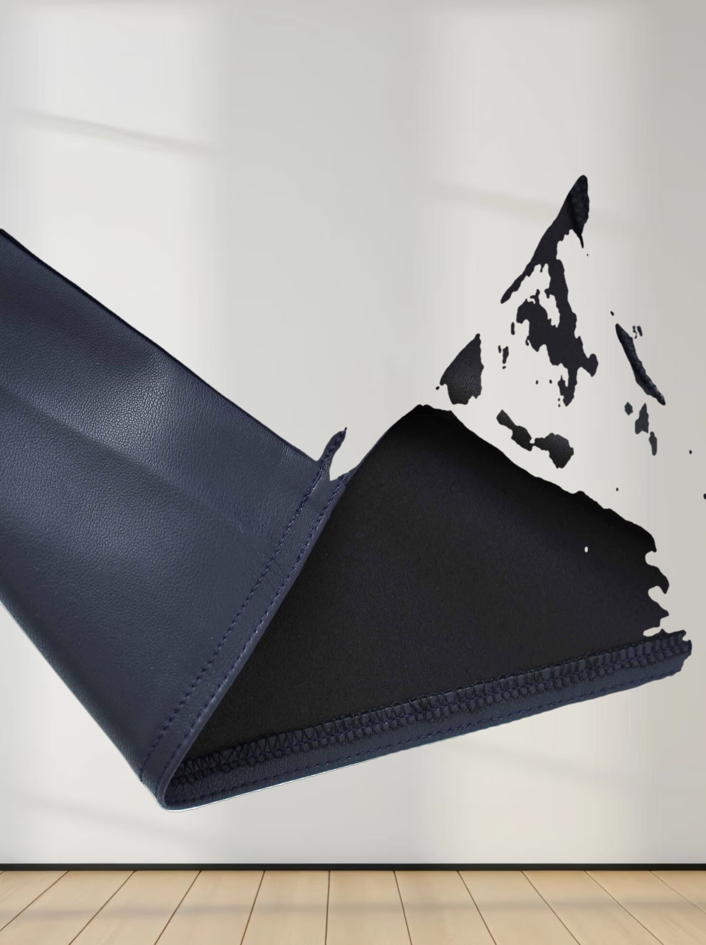 Drop Waist Leather Skirt-Navy