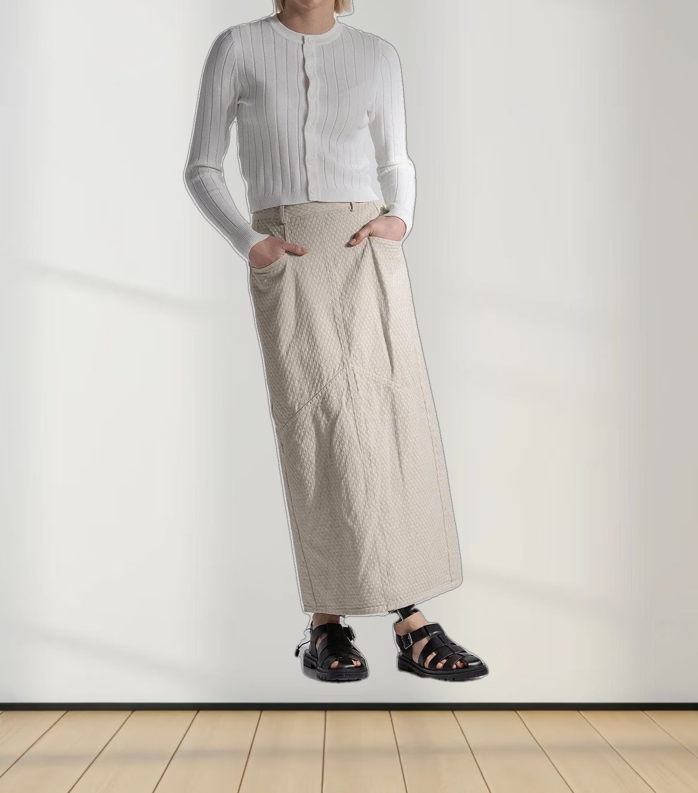 Silky Knit Cropped Cardigan-Ivory