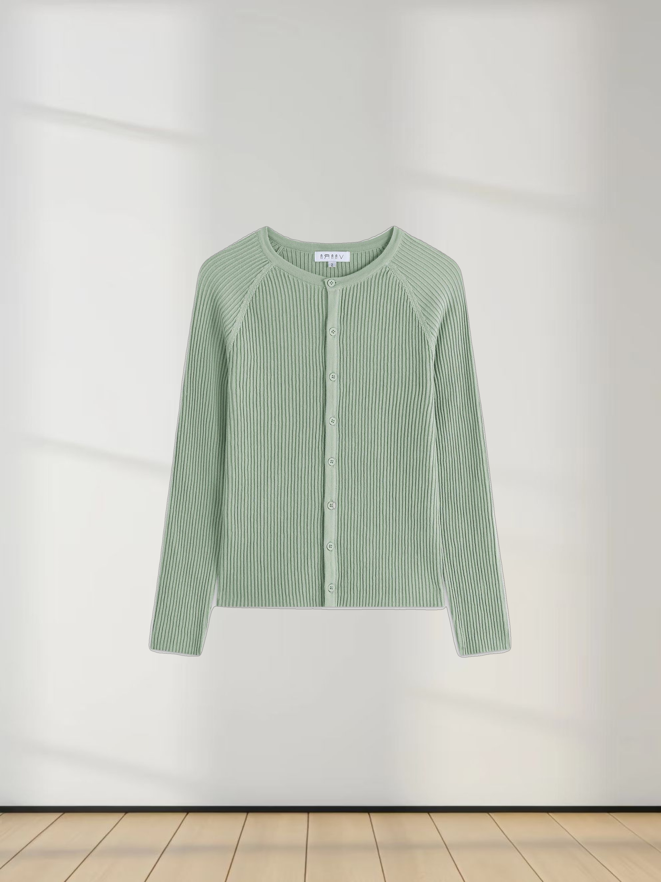 Ribbed Knit Cardigan-Seafoam