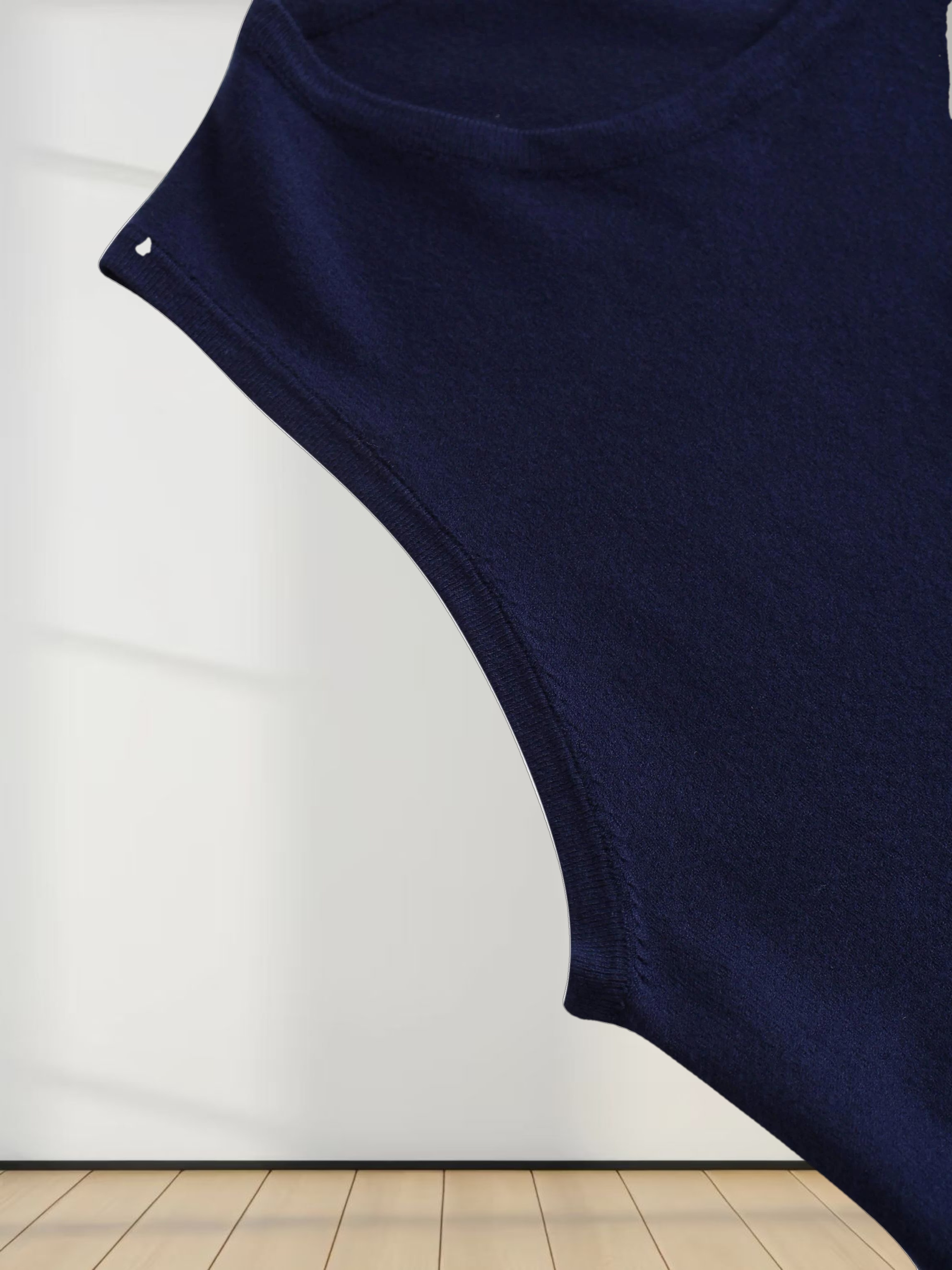 Crochet Puff Flower Sweater Set-Navy