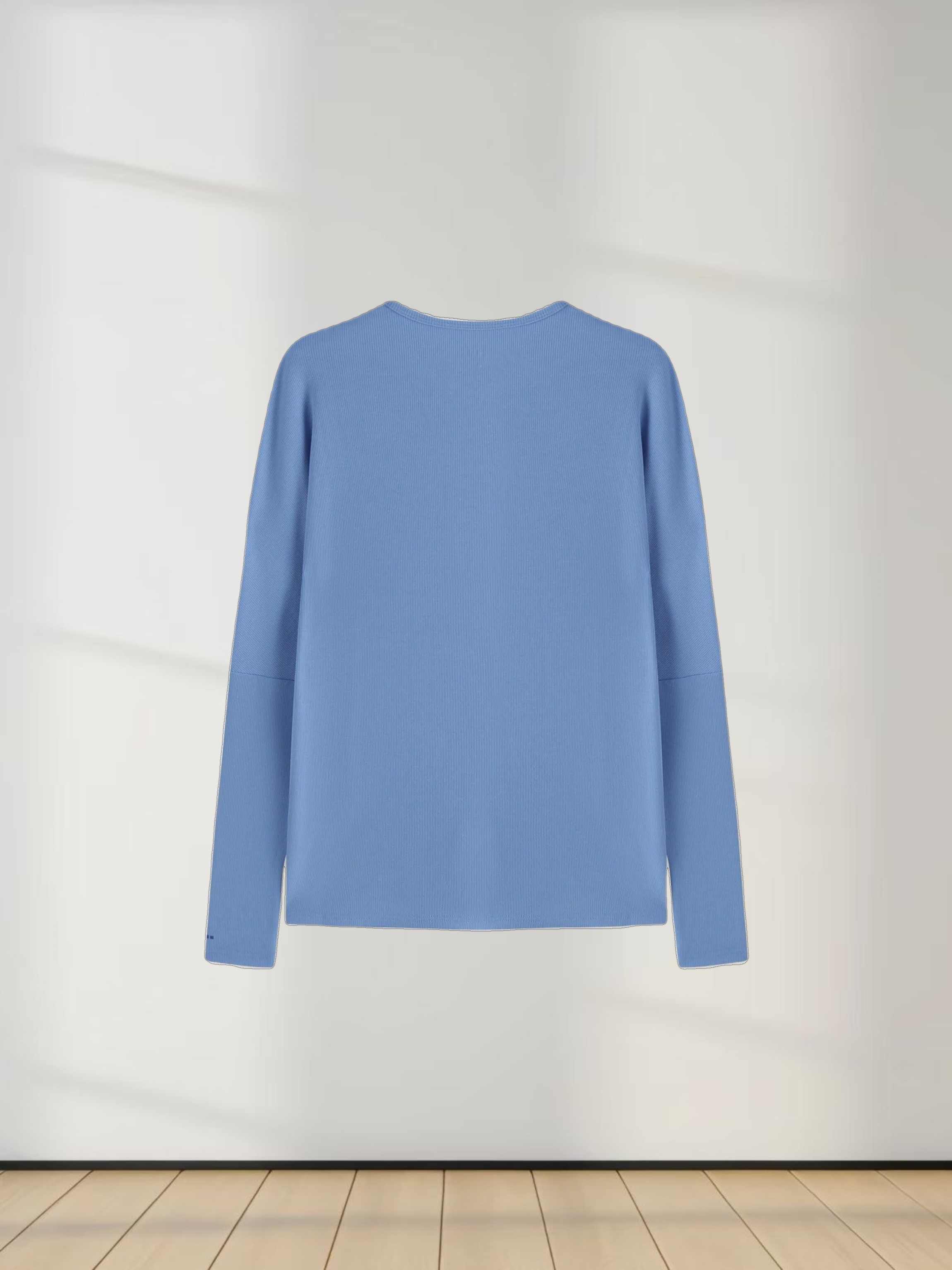 Crew Ribbed Dolman-Ocean Blue