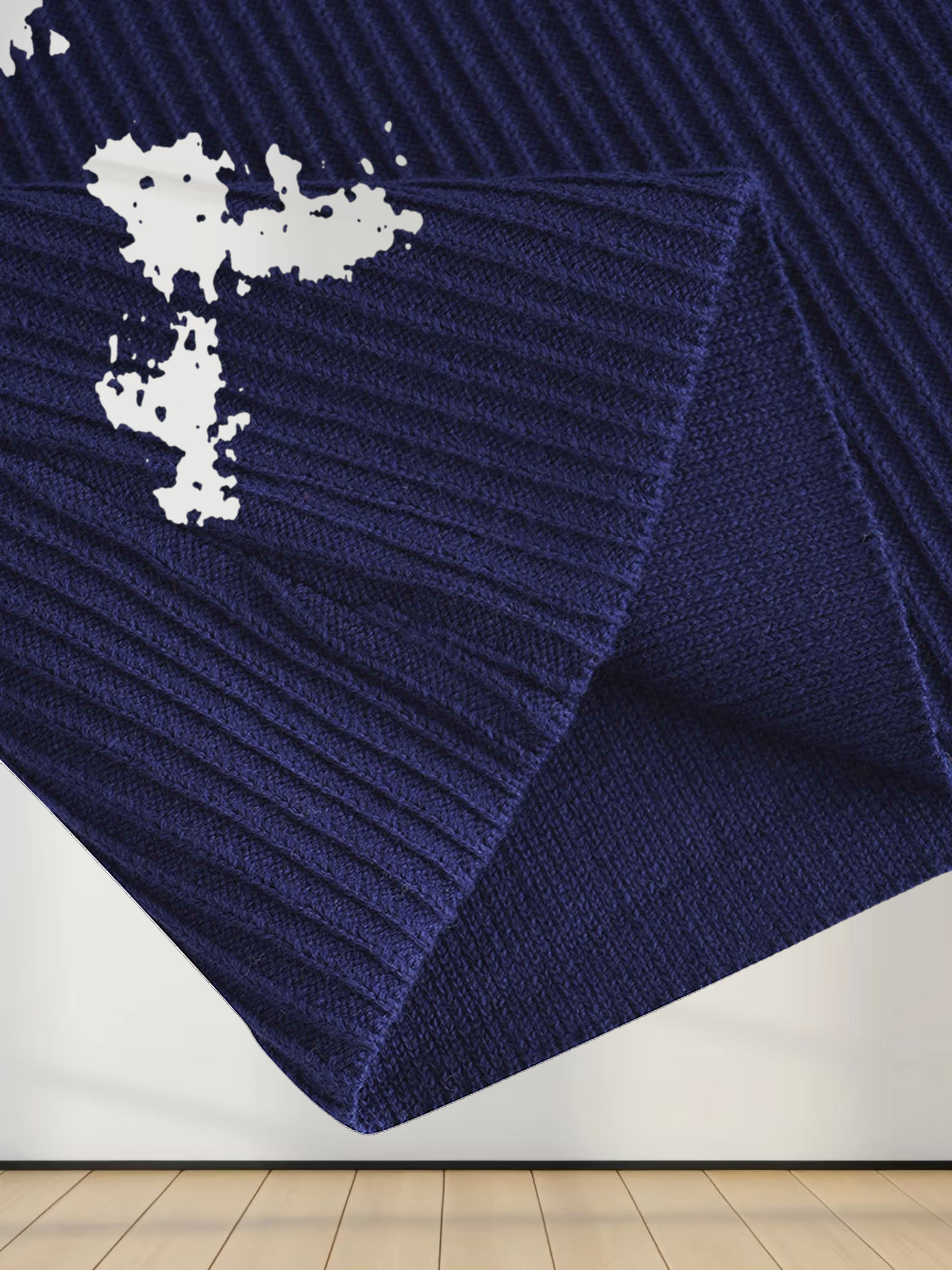 Sleeveless Ribbed Turtleneck-Navy