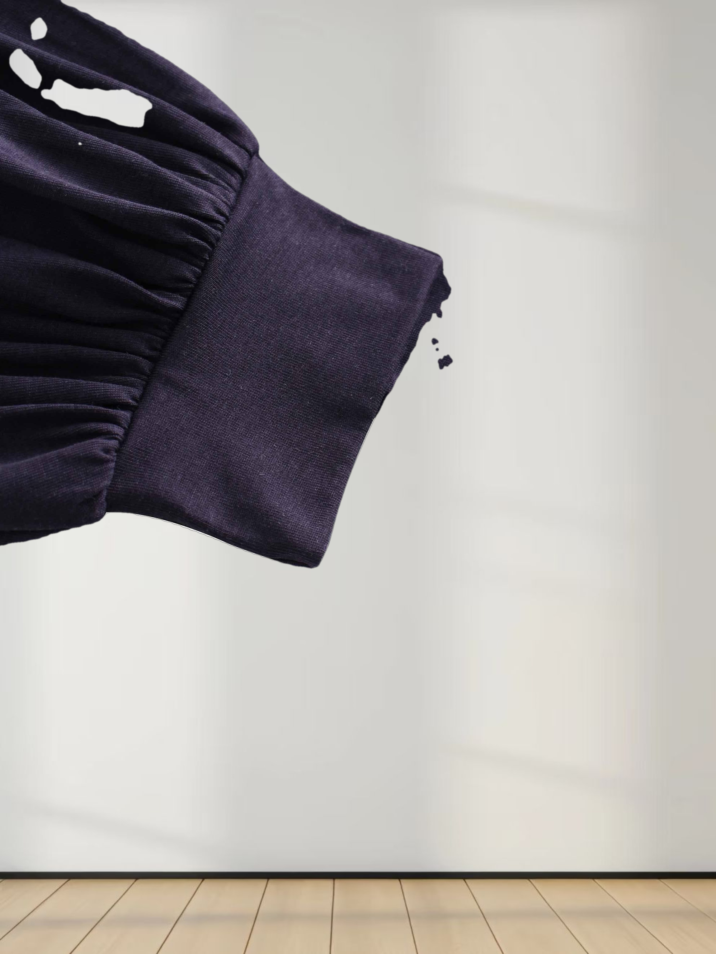 Bubble Sleeve T-Shirt-Navy