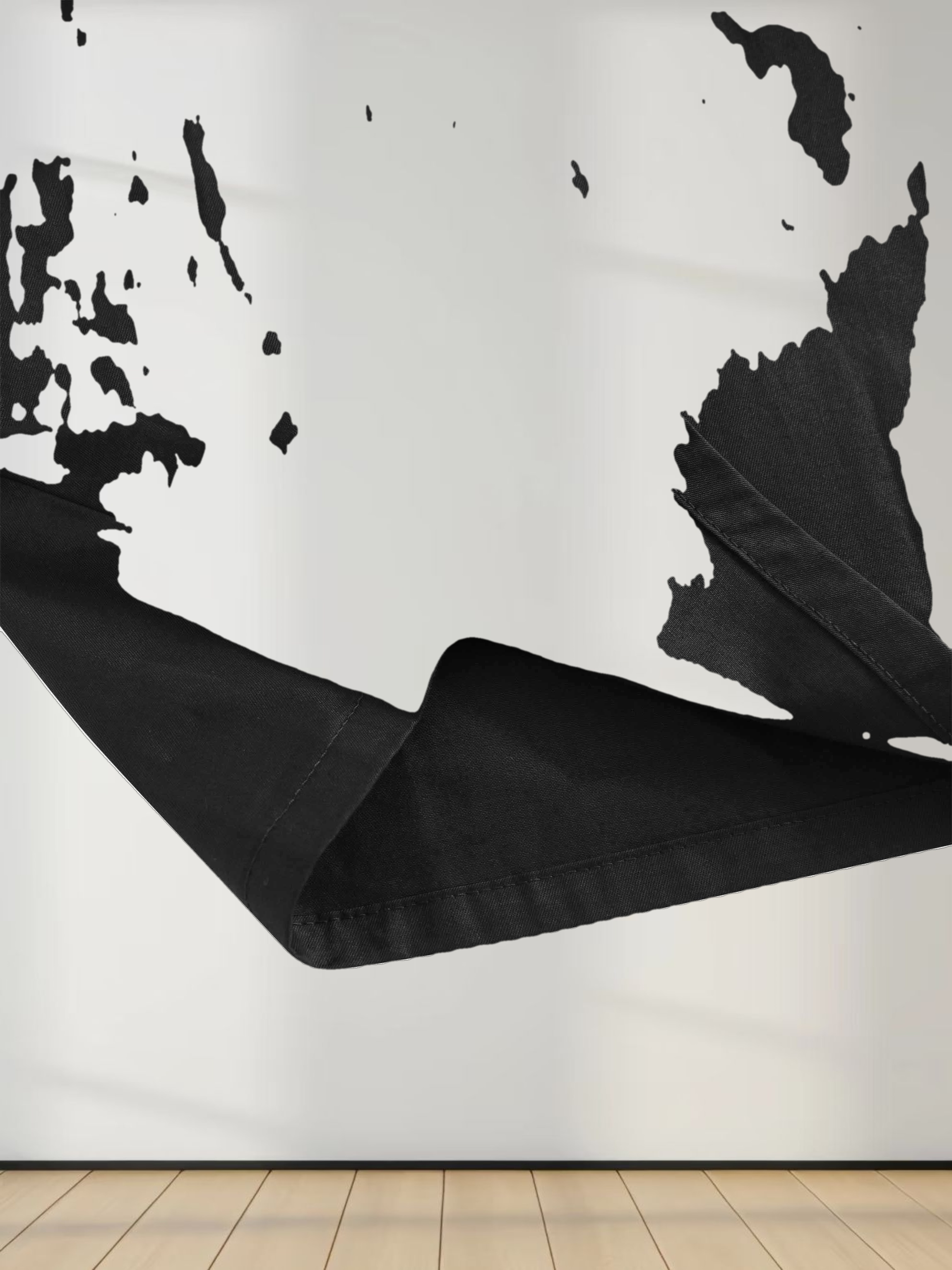 Stitch Down Cotton Pleated Skirt-Black