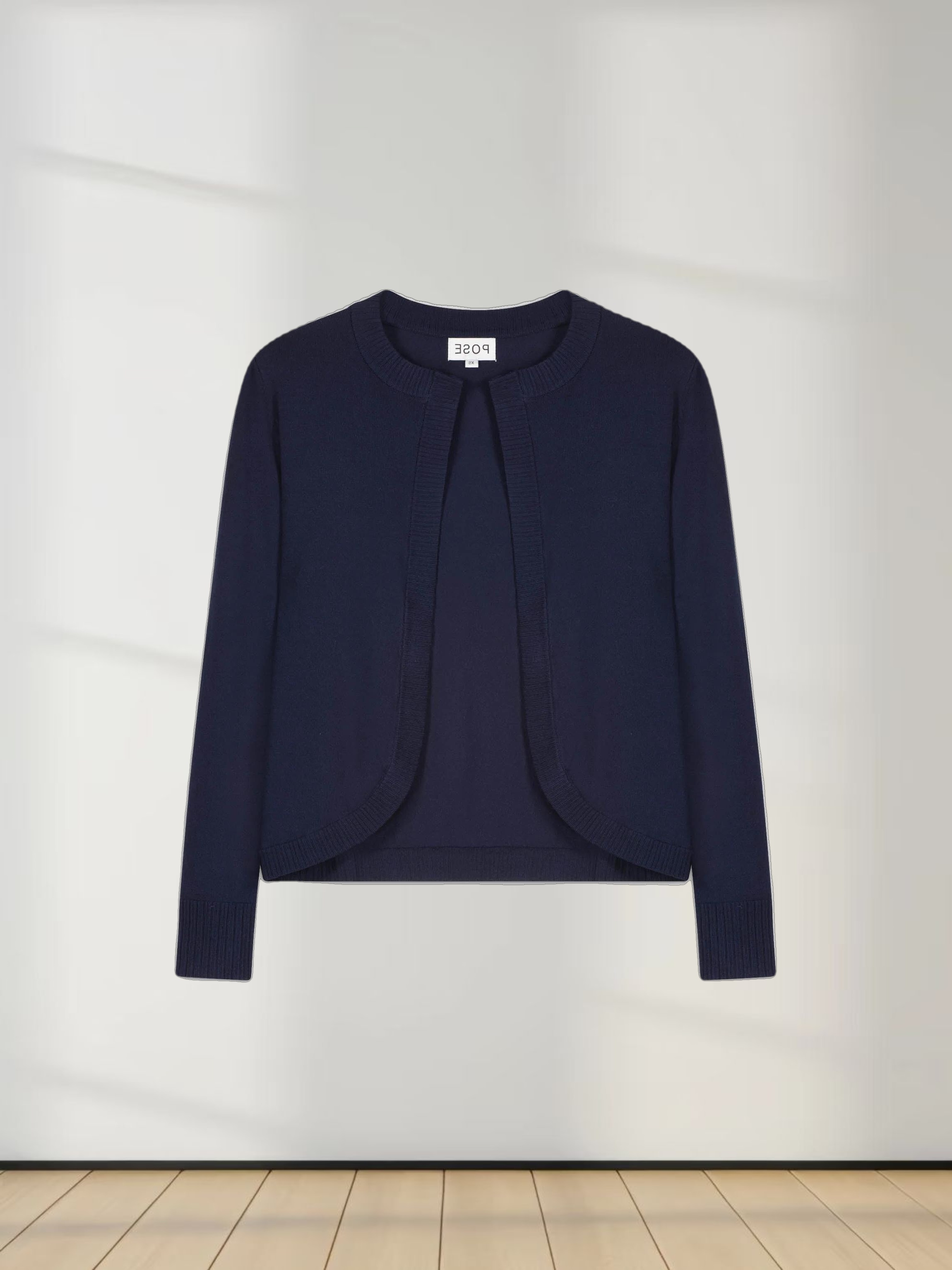 BANDED SHRUG-NAVY