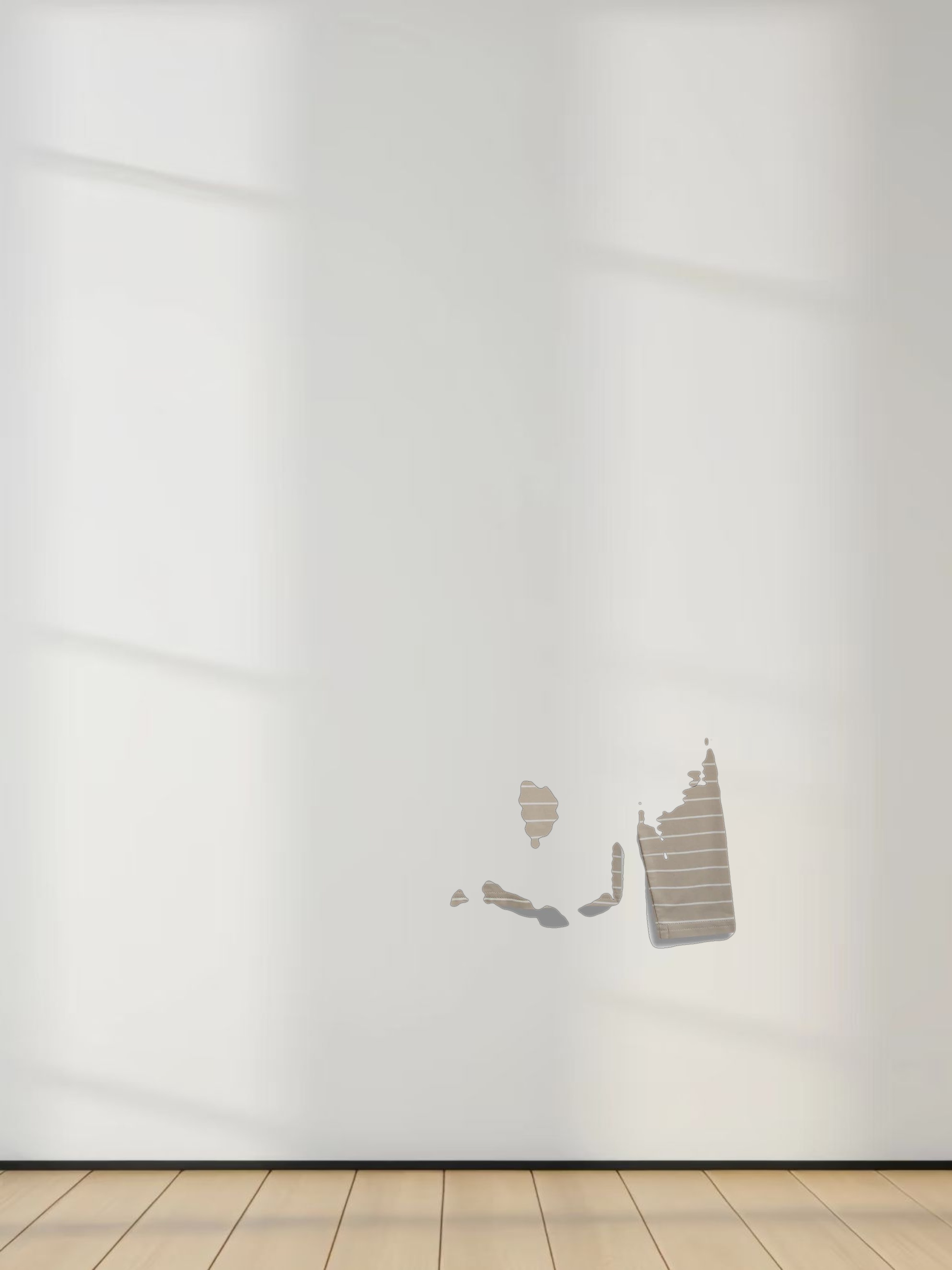 Striped Collar Snap Tee-Tan/White