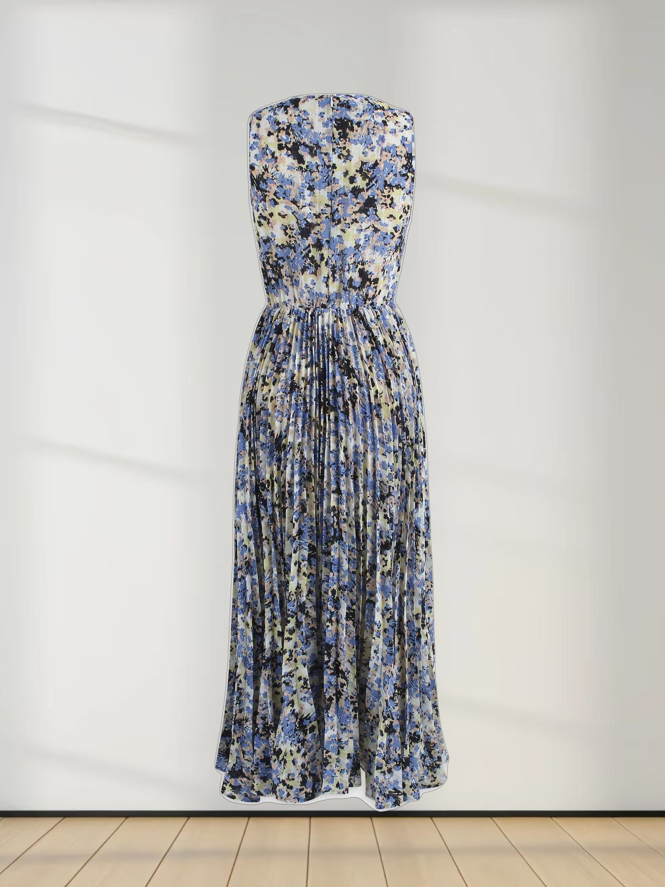 Pleated Slip Dress-Multi