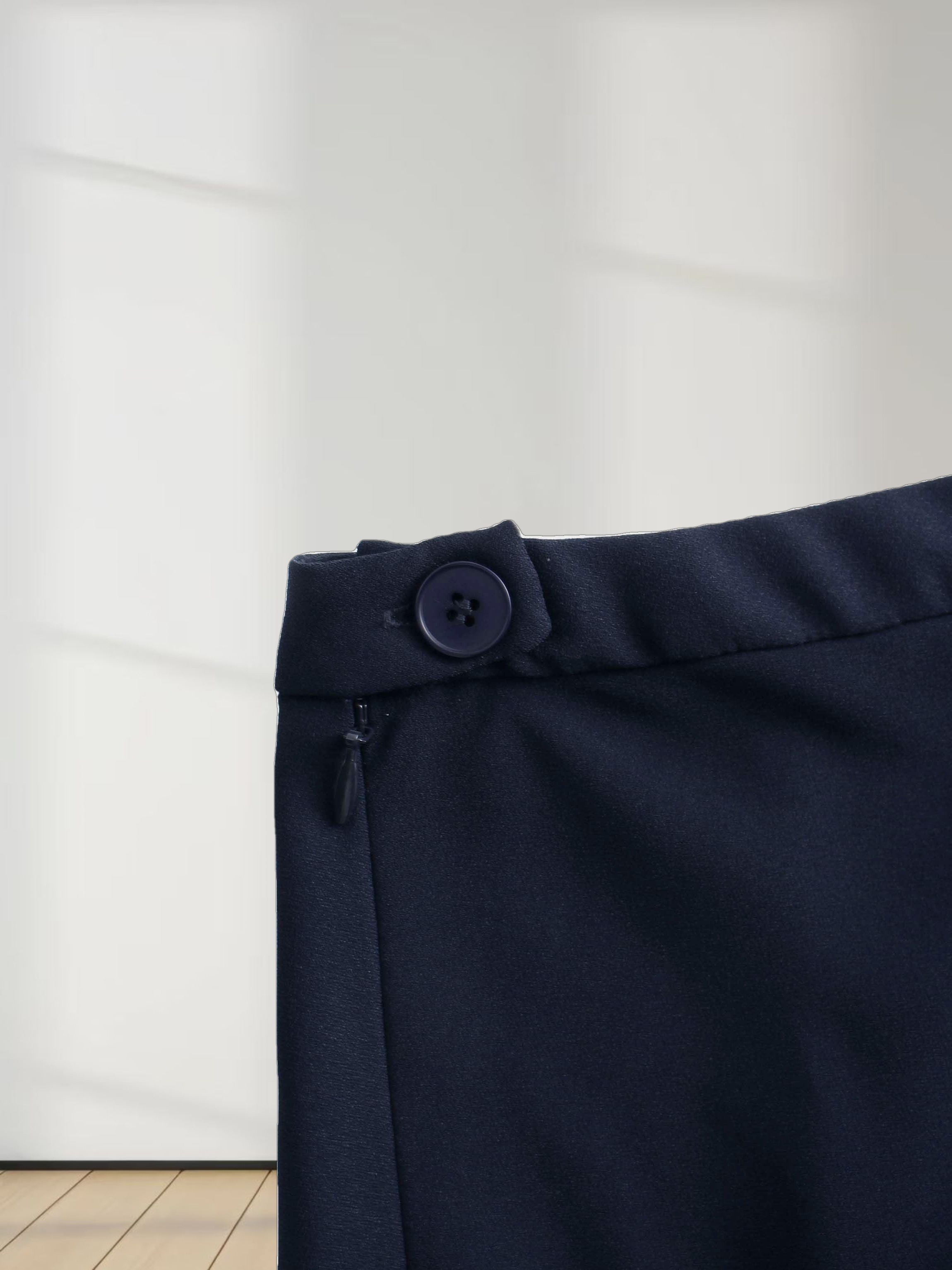 Crepe Flare Skirt-Navy