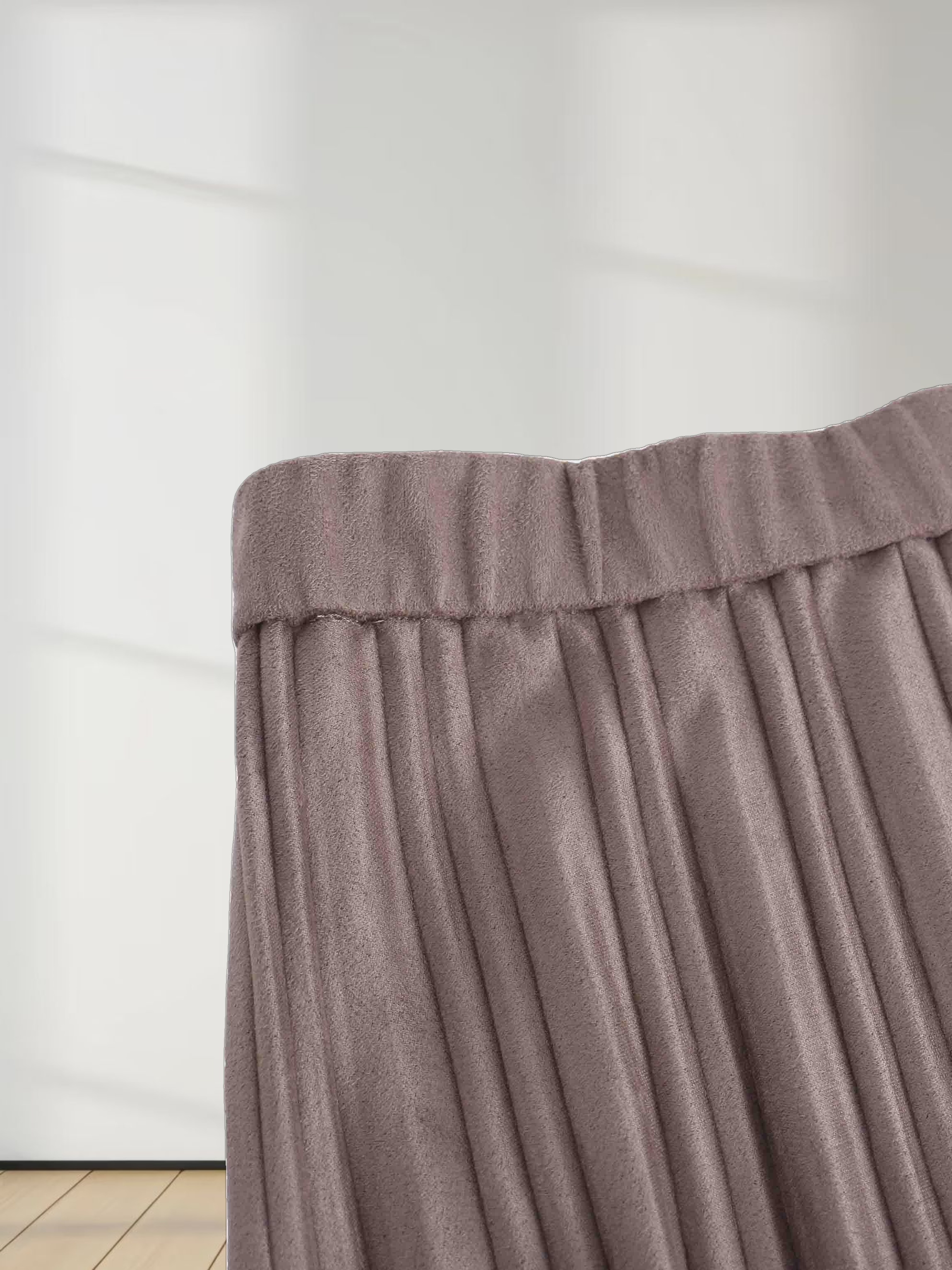 Pleated Faux Suede Skirt 37