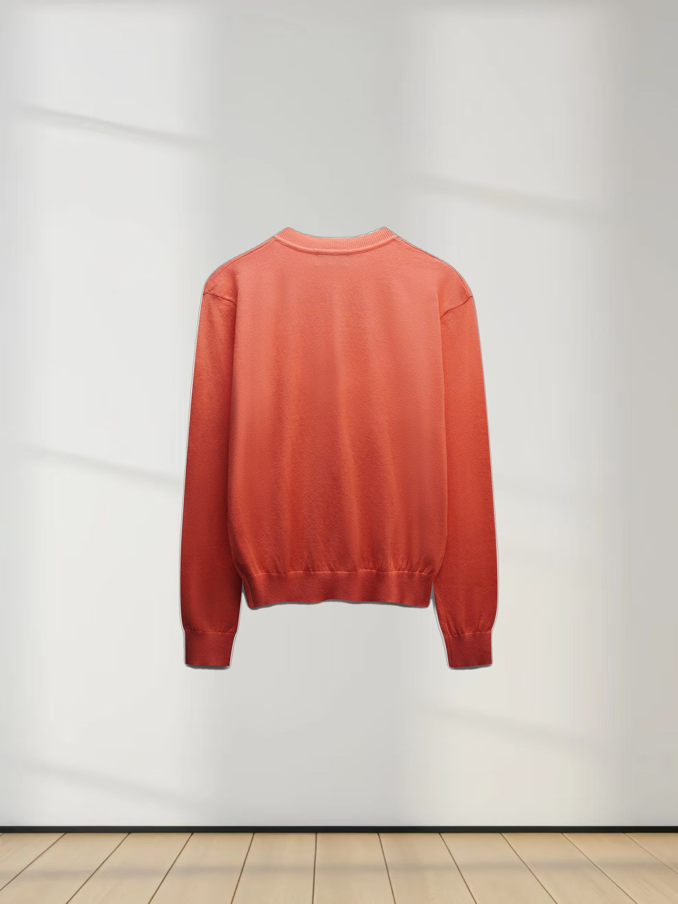 High V Lightweight Sweater-Coral