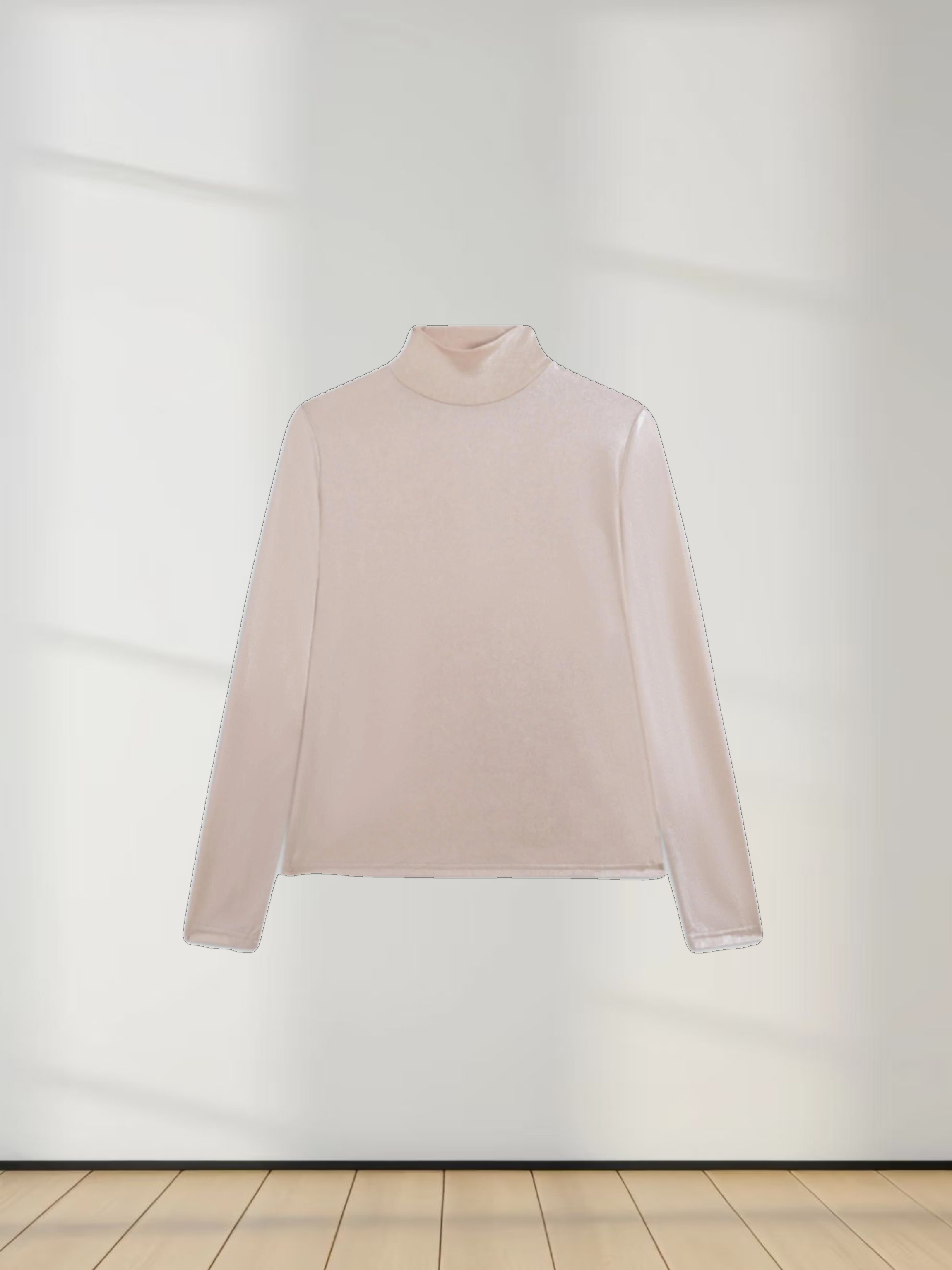 Shimmer Turtleneck-Cream/Silver