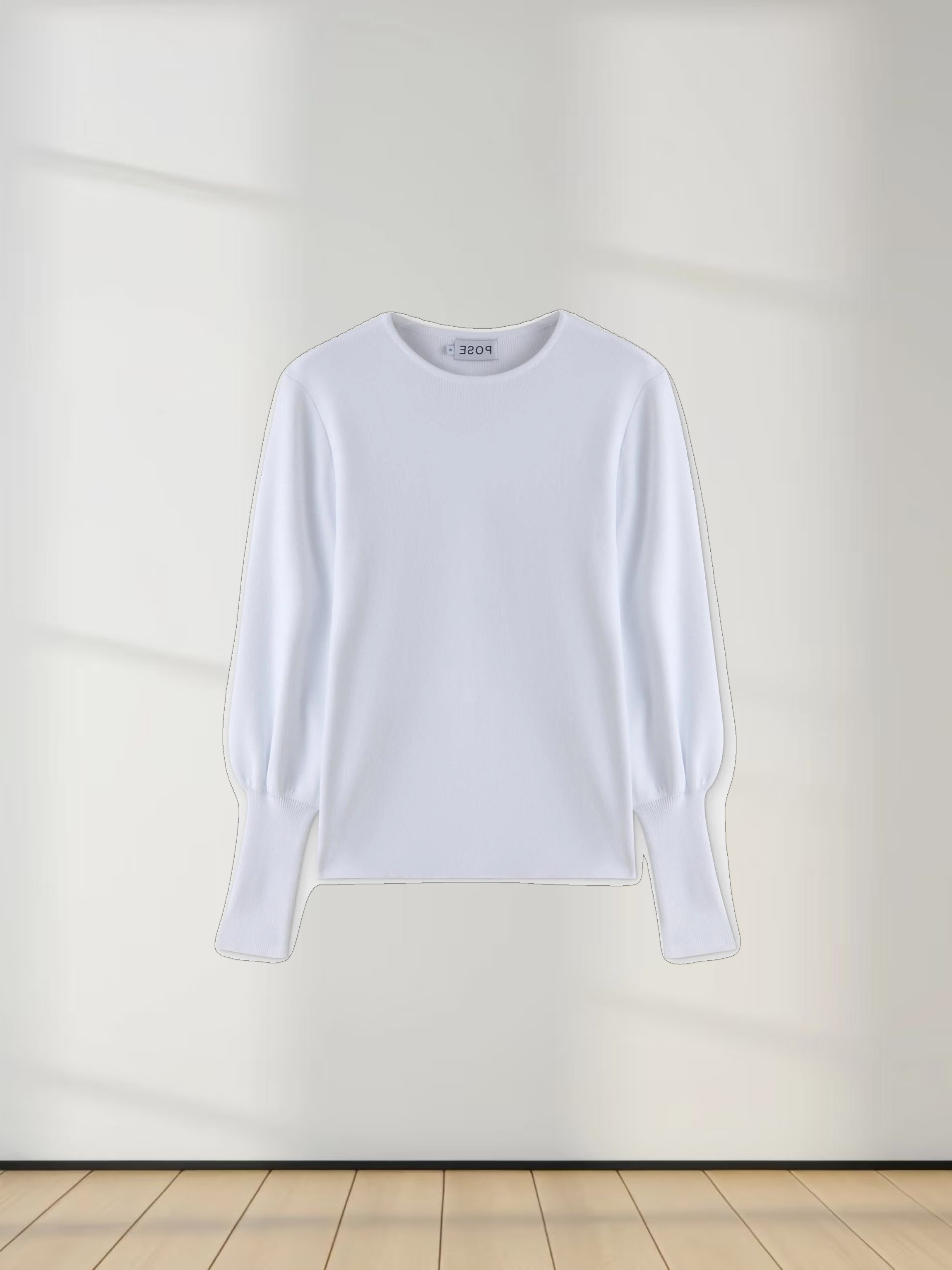 High Cuff Sweater-White
