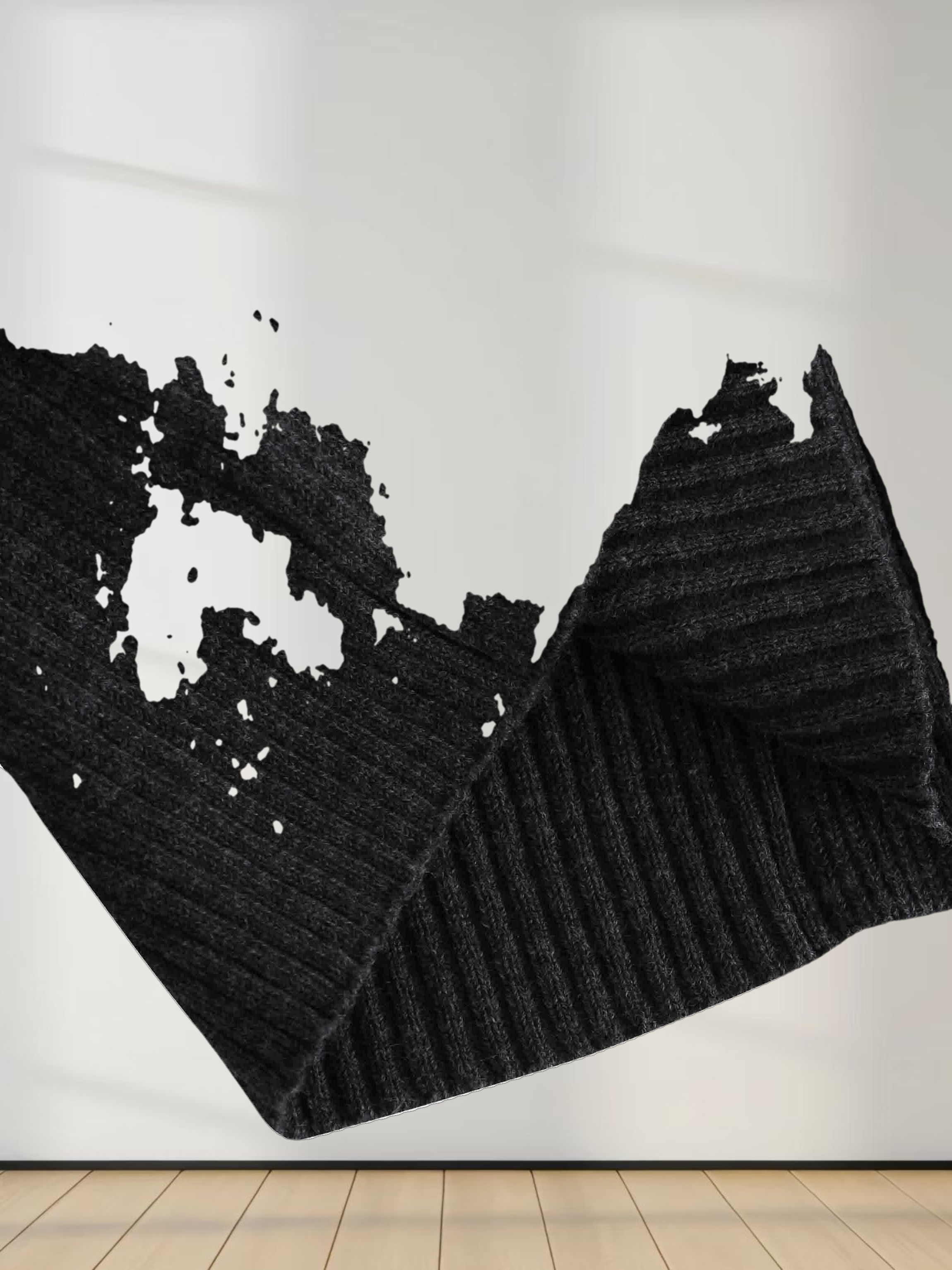 Center Design Sweater-Charcoal Grey