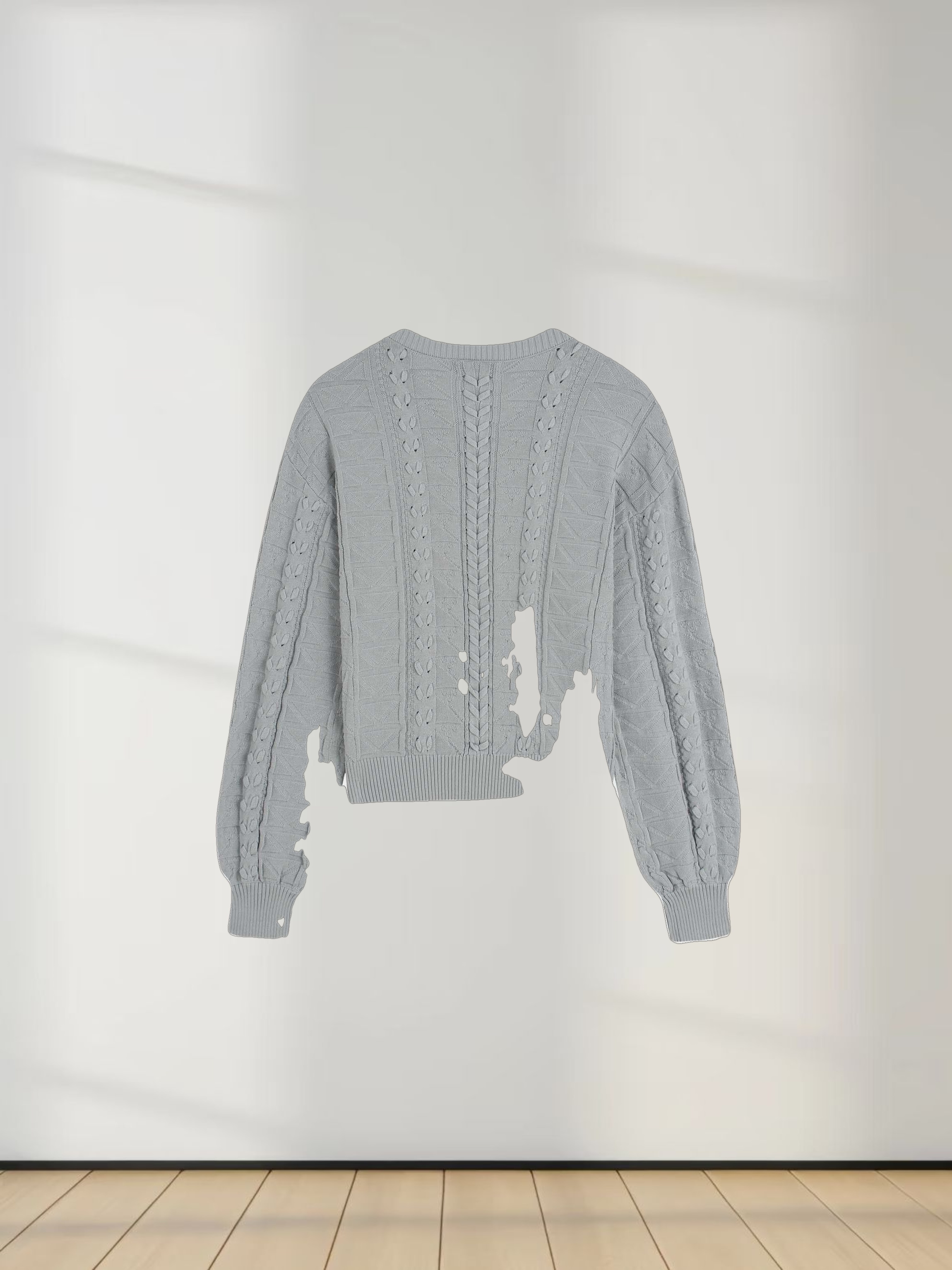 Cross Stitch Sweater-Slate Blue