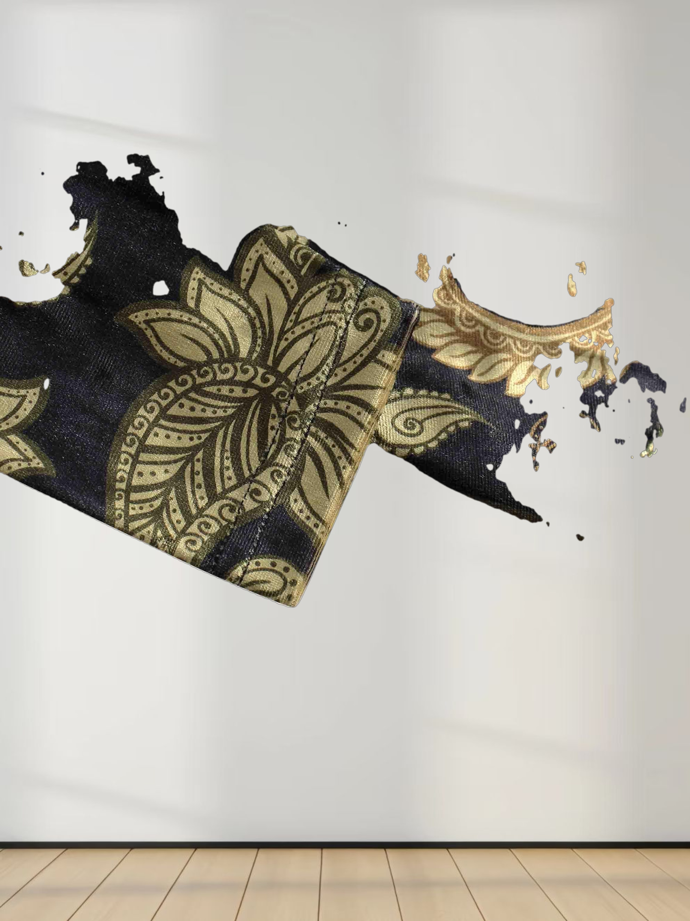 Velour Front Knot Maxi Dress-Gold Paisley