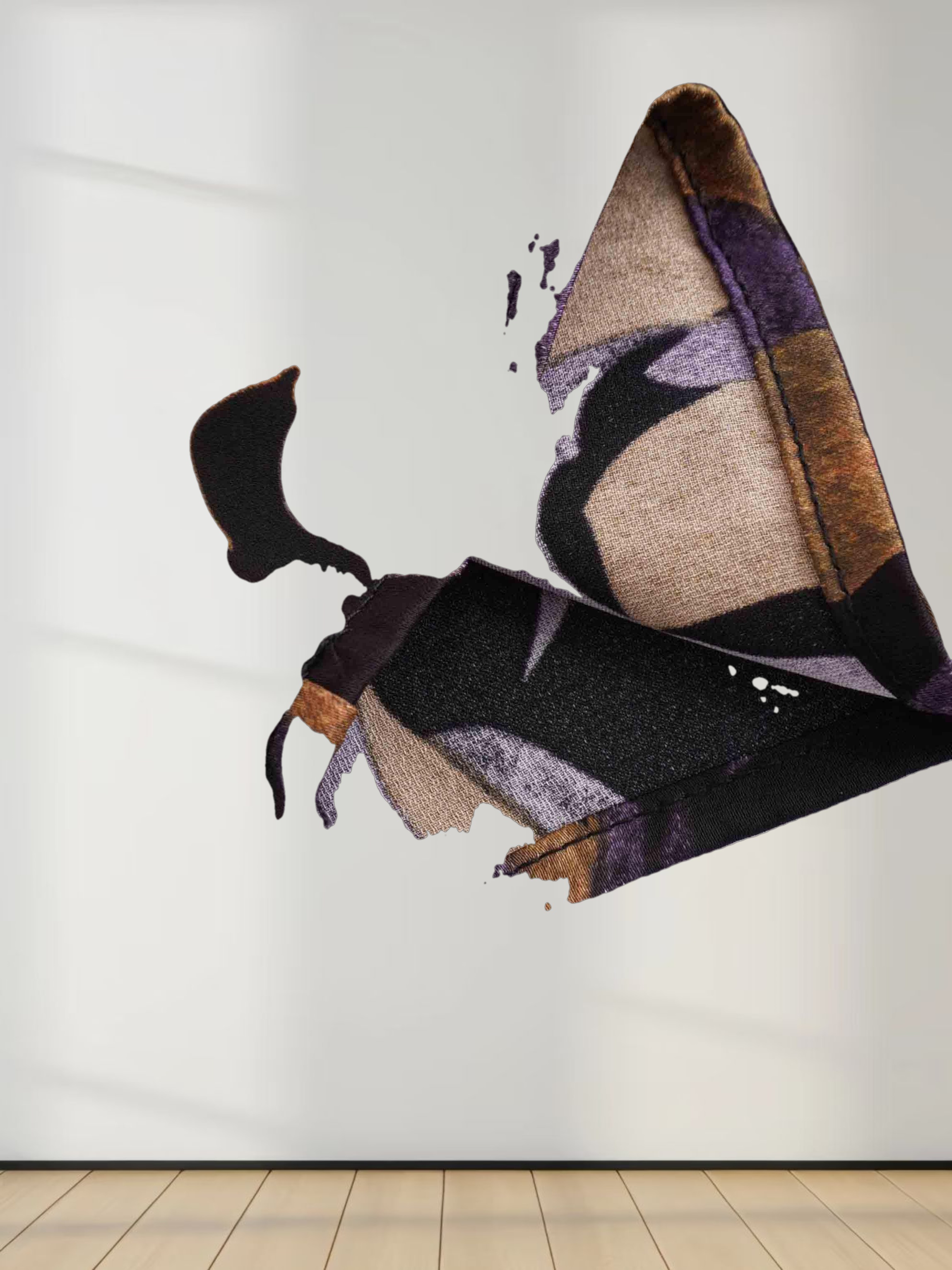 A-Line V Neck Slip Dress-Purple Floral