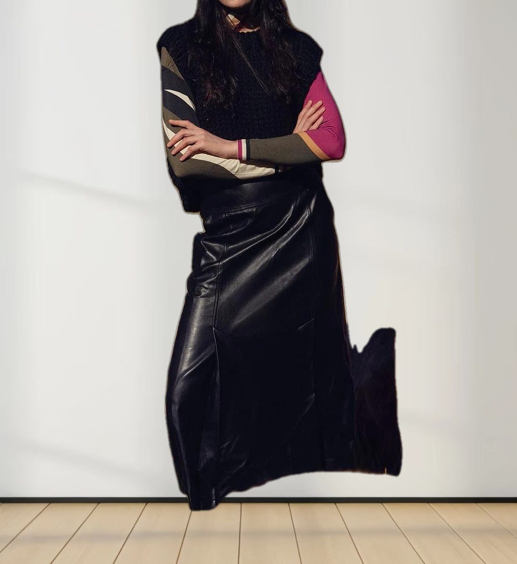 Printed Modal Turtleneck-Multi Colored Swirl