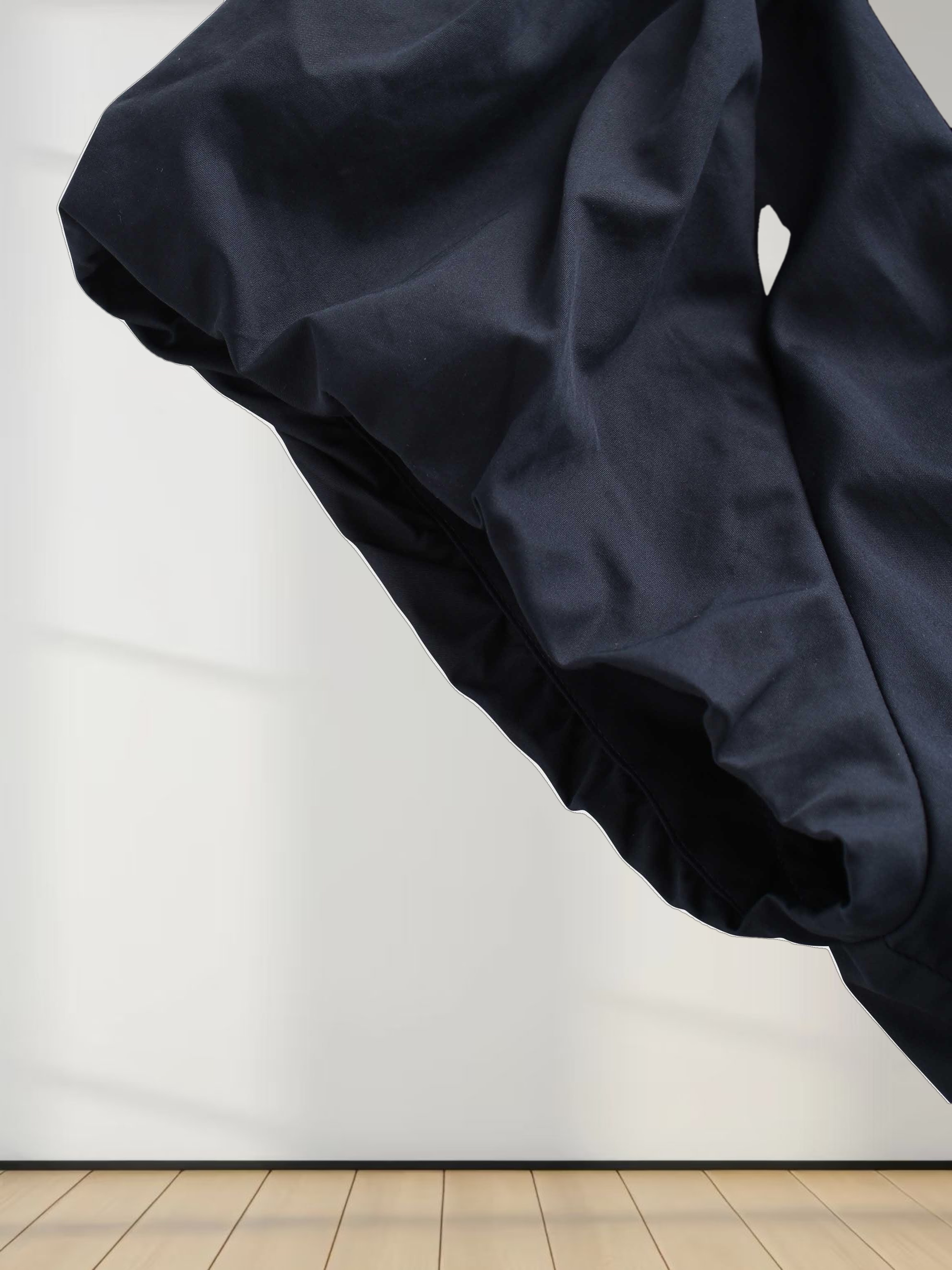 Pleat Front Button Down Dress-Navy