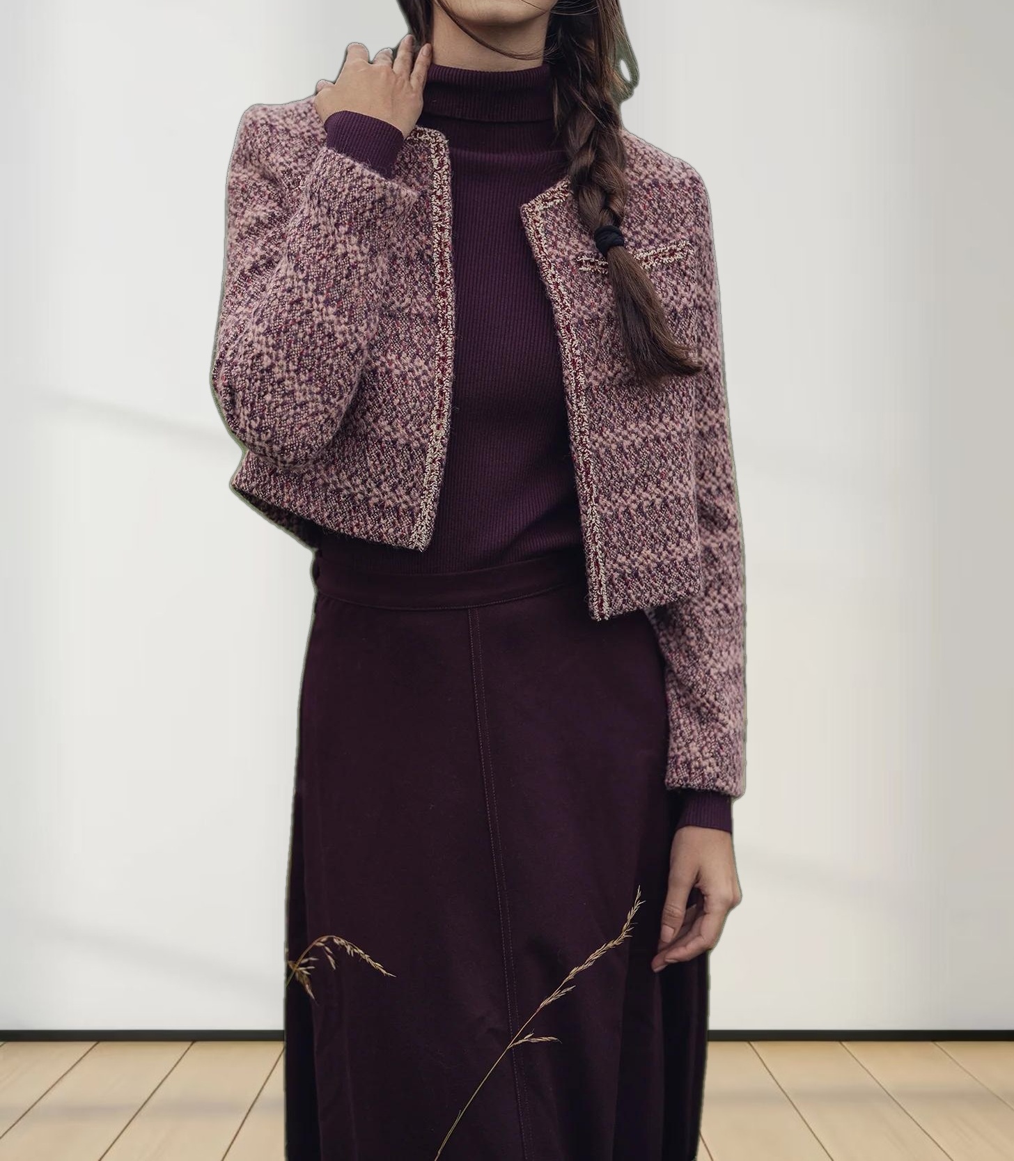 Knit Turtleneck-Burgundy