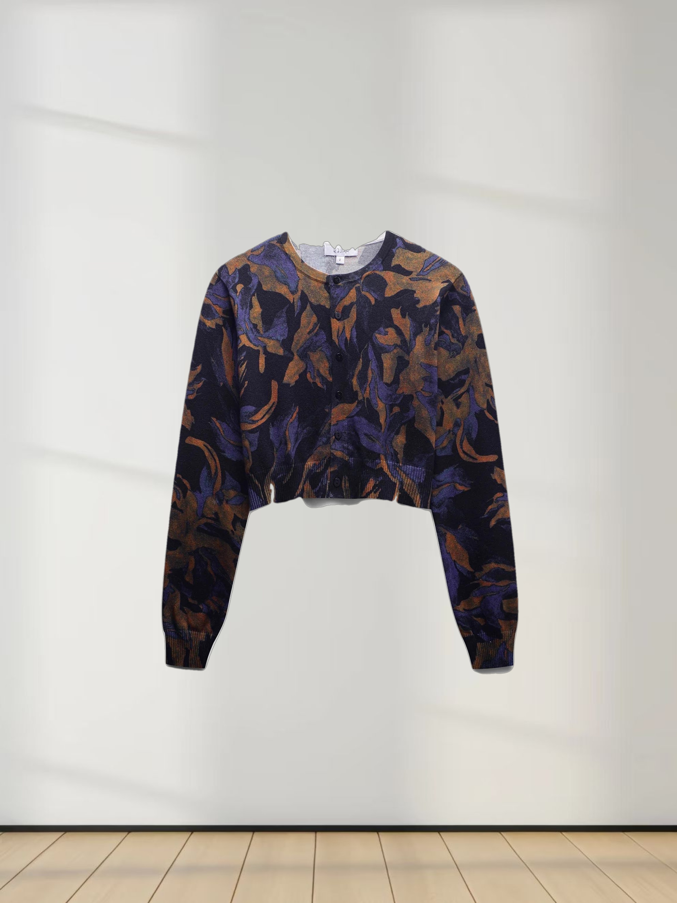 Printed Cardigan-Purple Floral