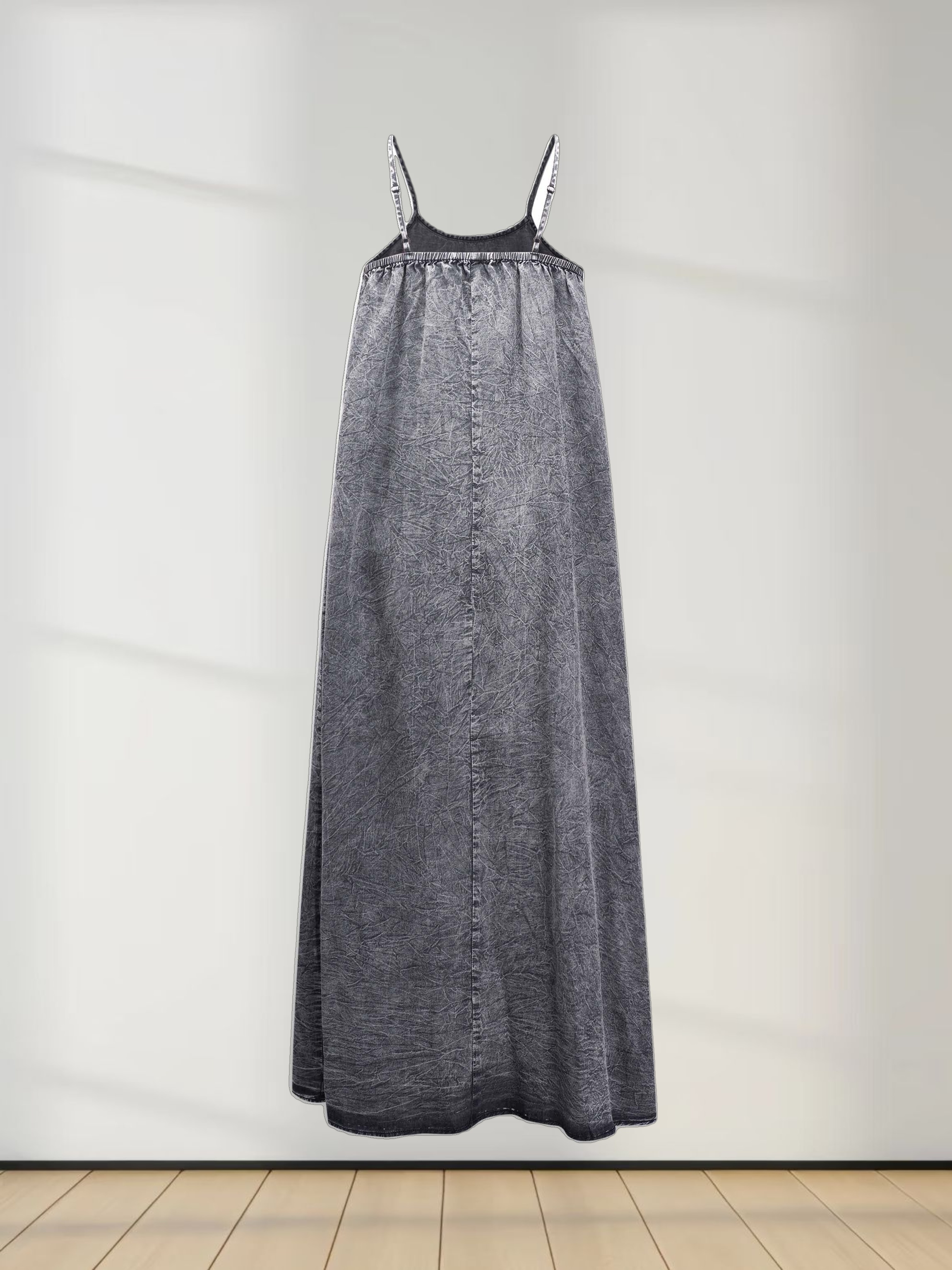 Crew Neck Jumper-Washed Black Denim