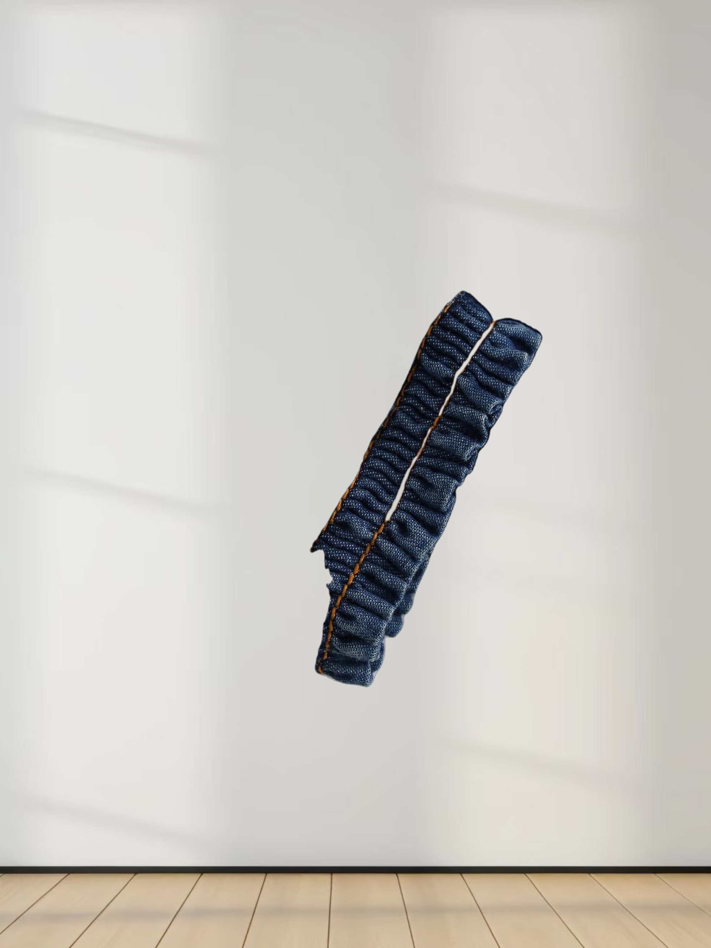 Waisted Denim Top-Blue