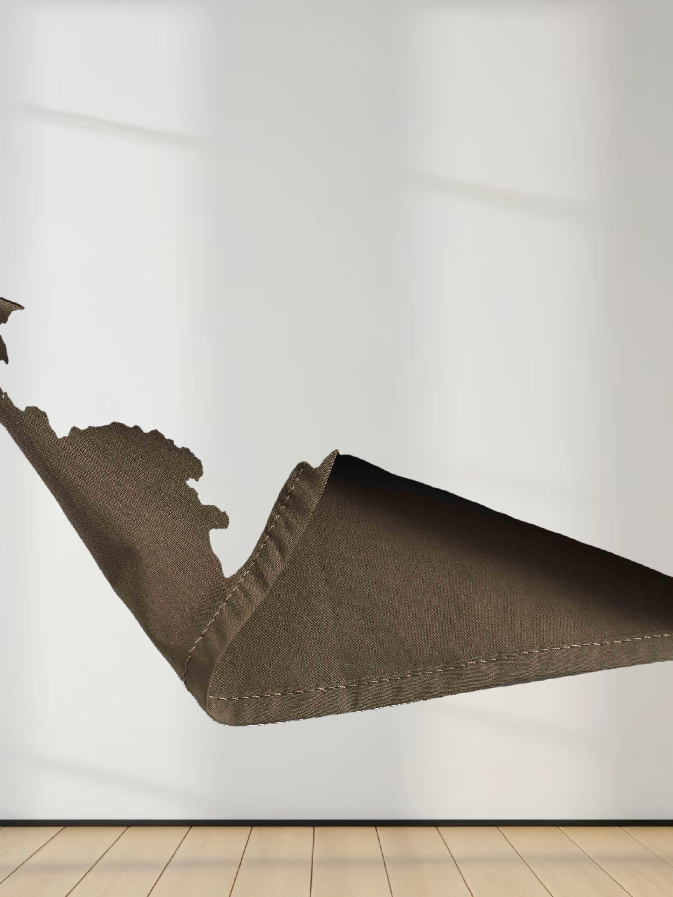 Button Down Cotton Blend Skirt-Brown