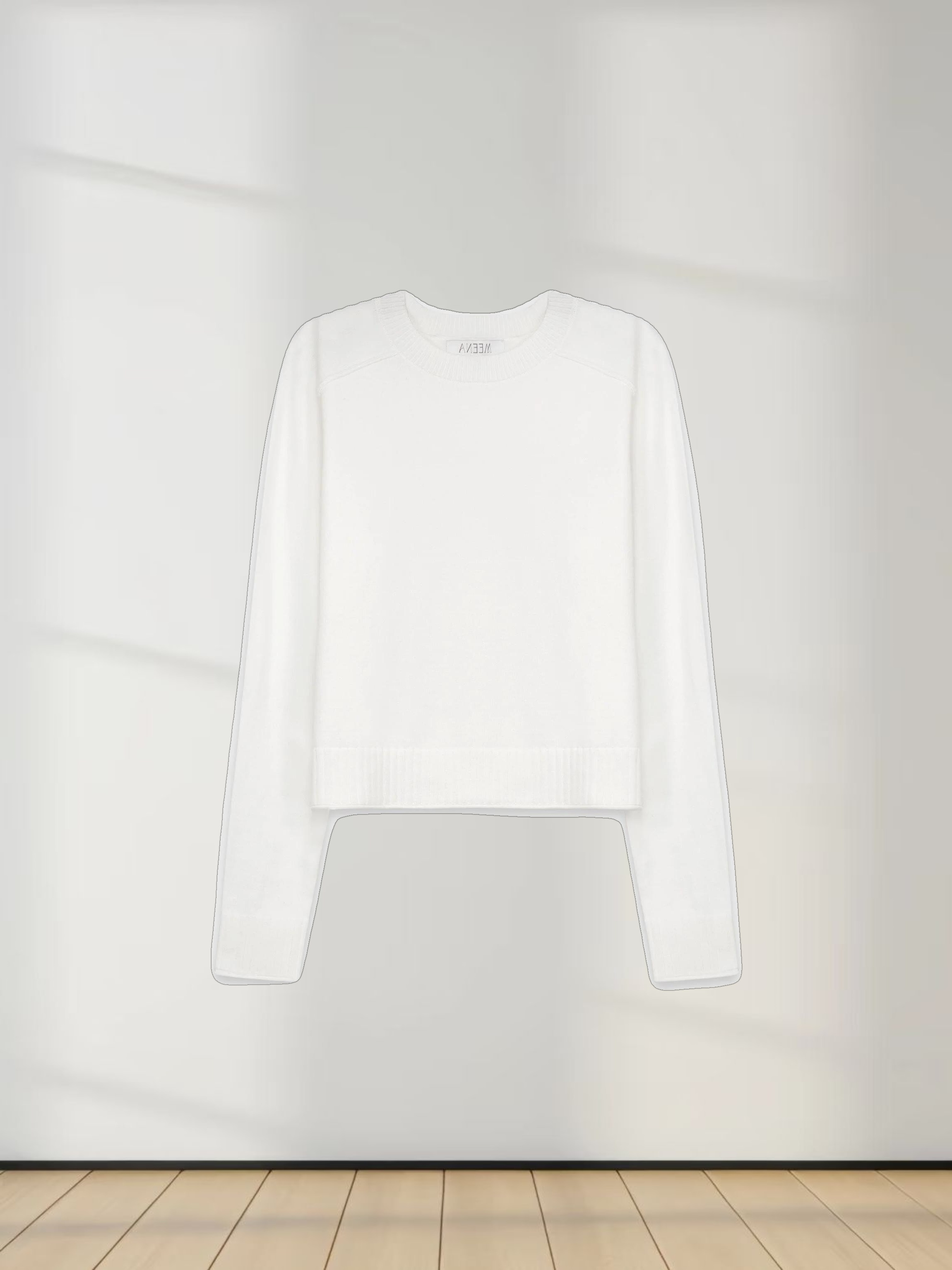 RIBBED BAND SWEATER-PURE WHITE